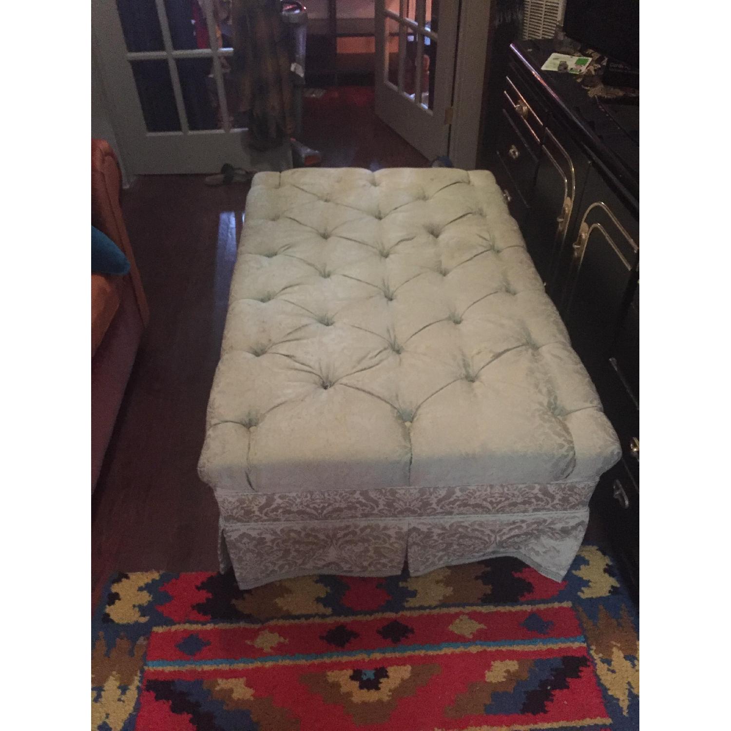 Mint Green Brocade Ottoman - image-5