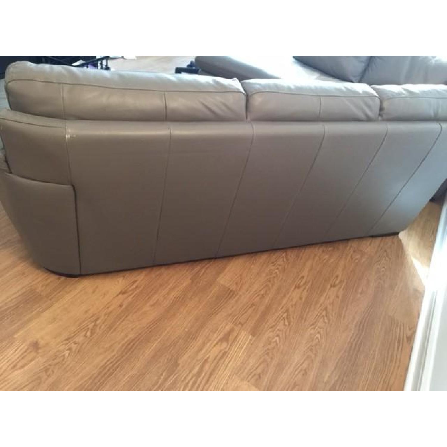 Raymour & Flanigan L Shaped Leather Sectional Couch - image-4