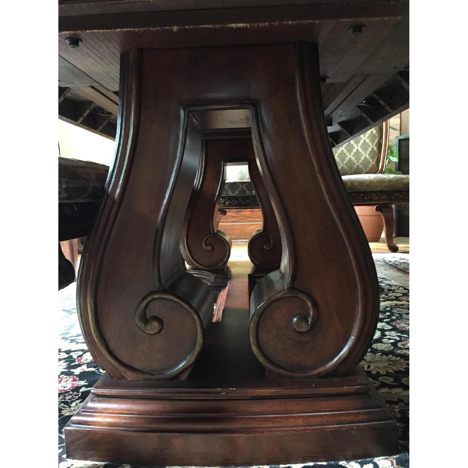 Wood Dining Table w/ 8 Chairs + Hutch - image-2