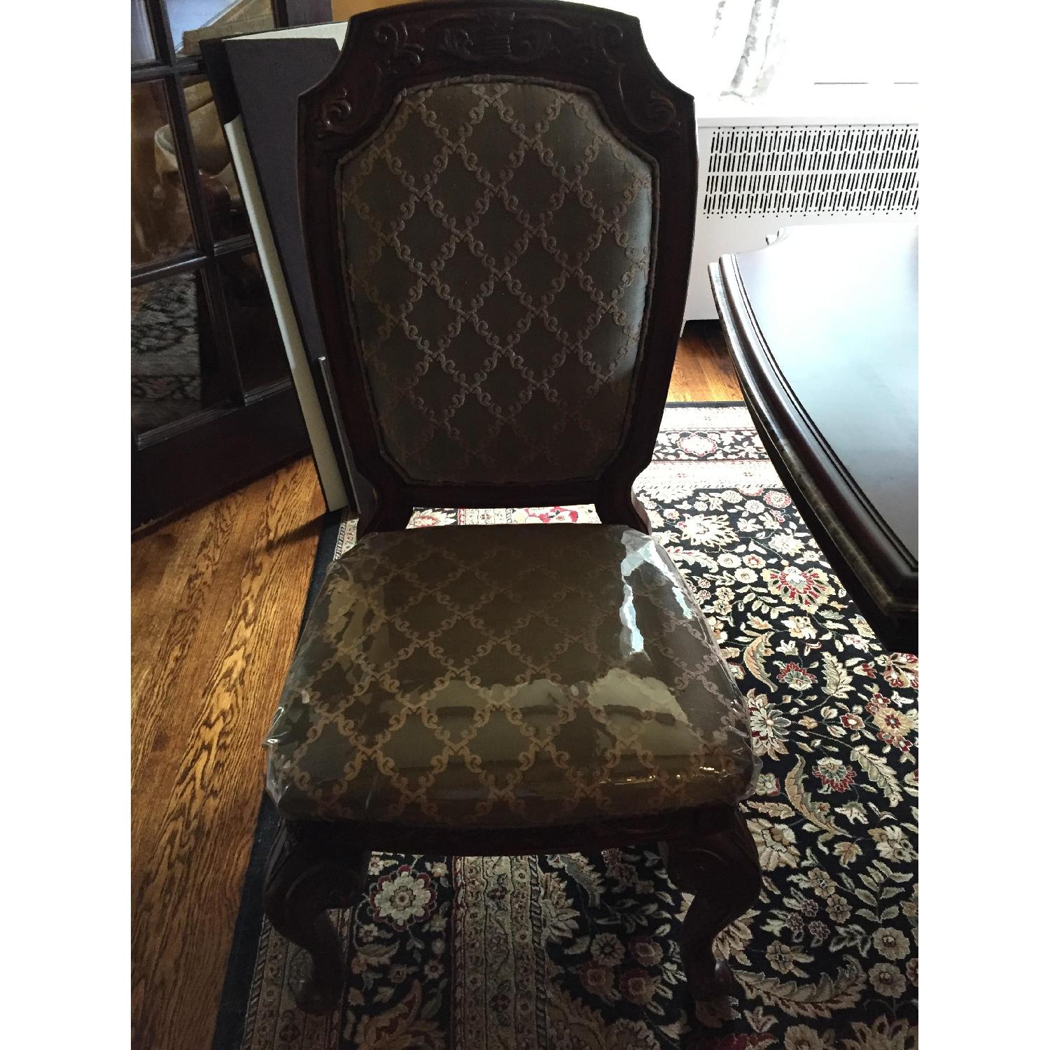 Wood Dining Table w/ 8 Chairs + Hutch - image-3