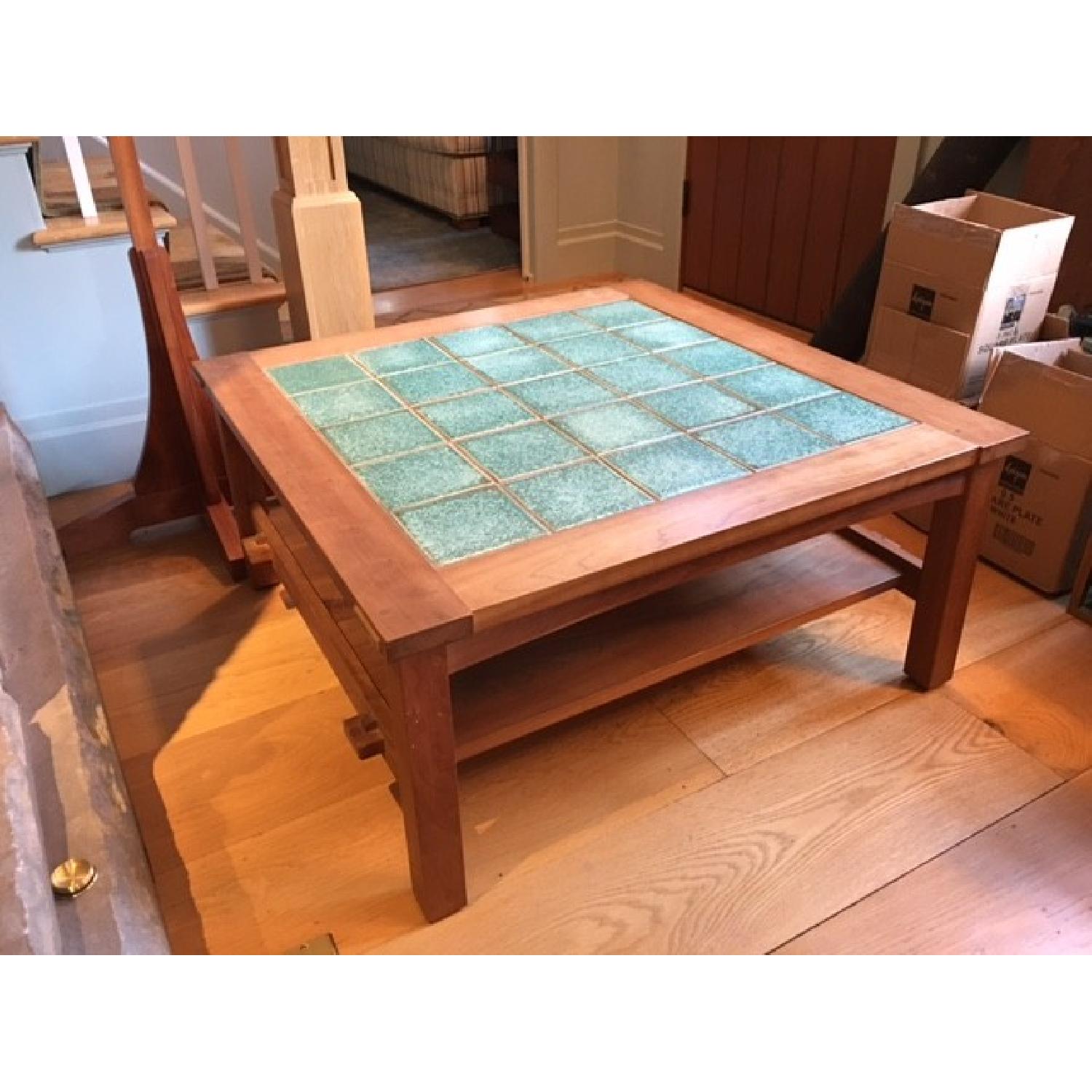 Stickley Cherry & Tile Coffee Table - image-1