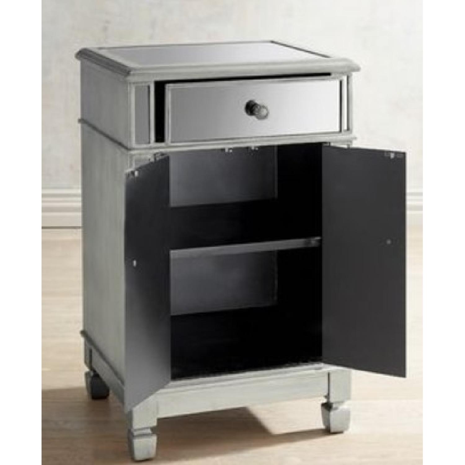 Pier 1 Hayworth Mirrored Silver Bedside Chest - image-3