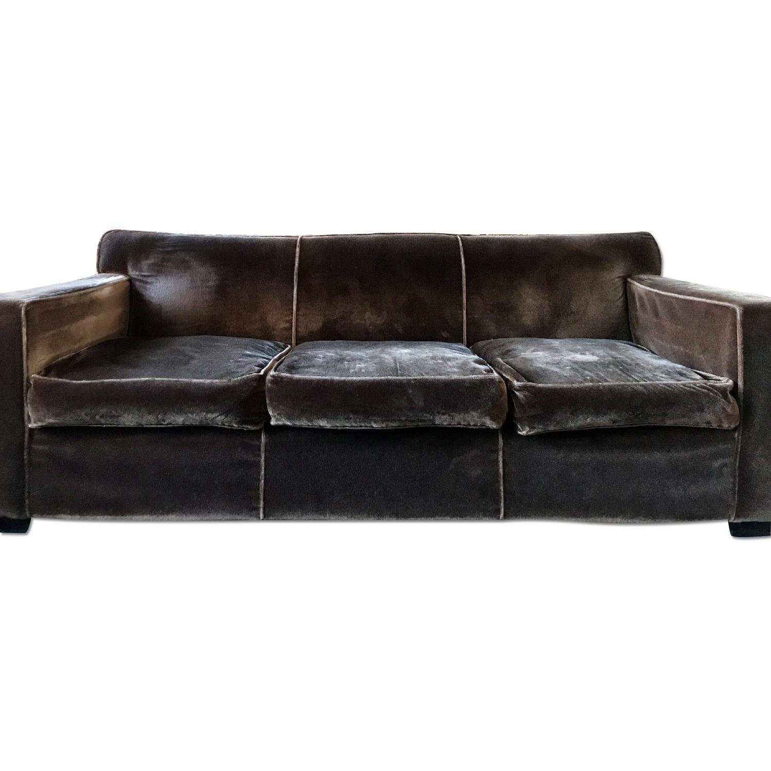 Classic Sofa Brown Mohair Sofa - image-0
