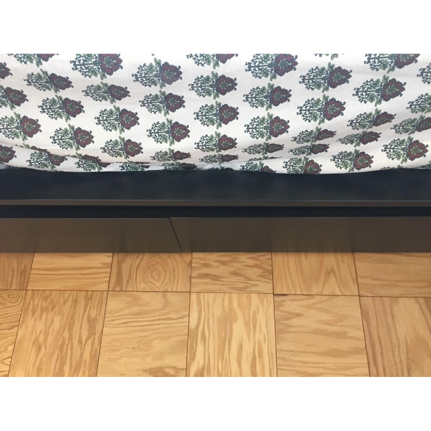 Ikea Malm High Bed Frame w/ 4 Storage  Boxes in Black-Brown - image-2