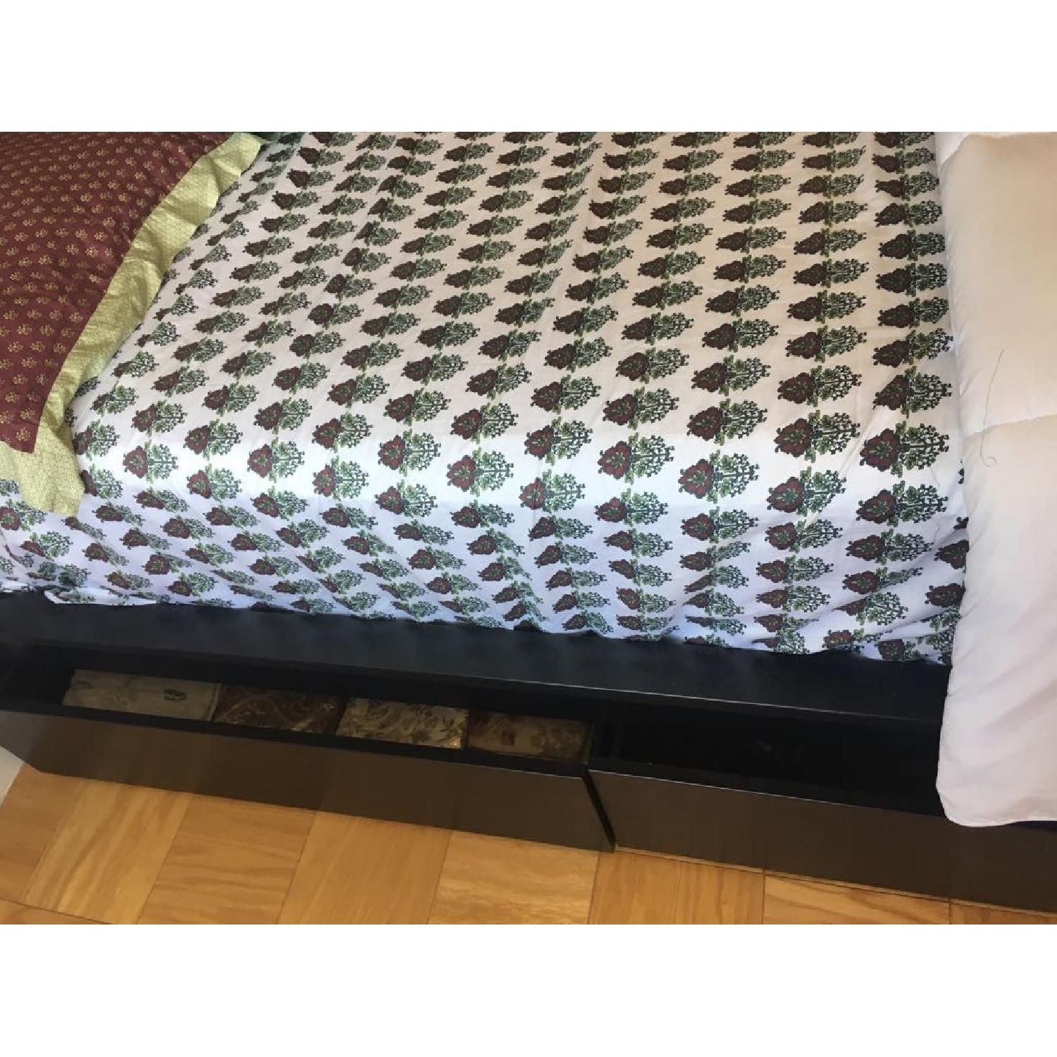 Ikea Malm High Bed Frame w/ 4 Storage  Boxes in Black-Brown - image-10