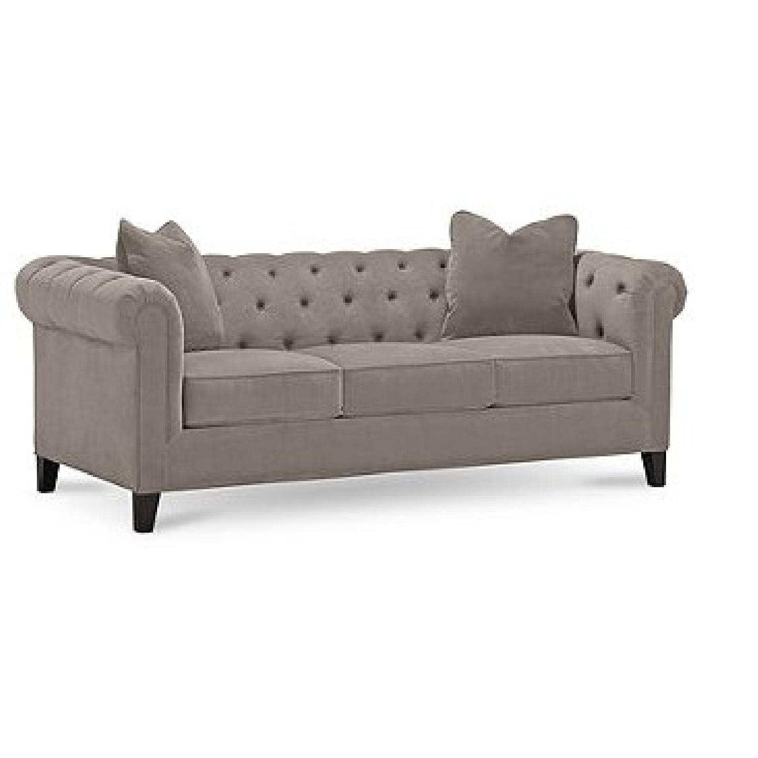 Macy's Grey Chesterfield Sofa AptDeco