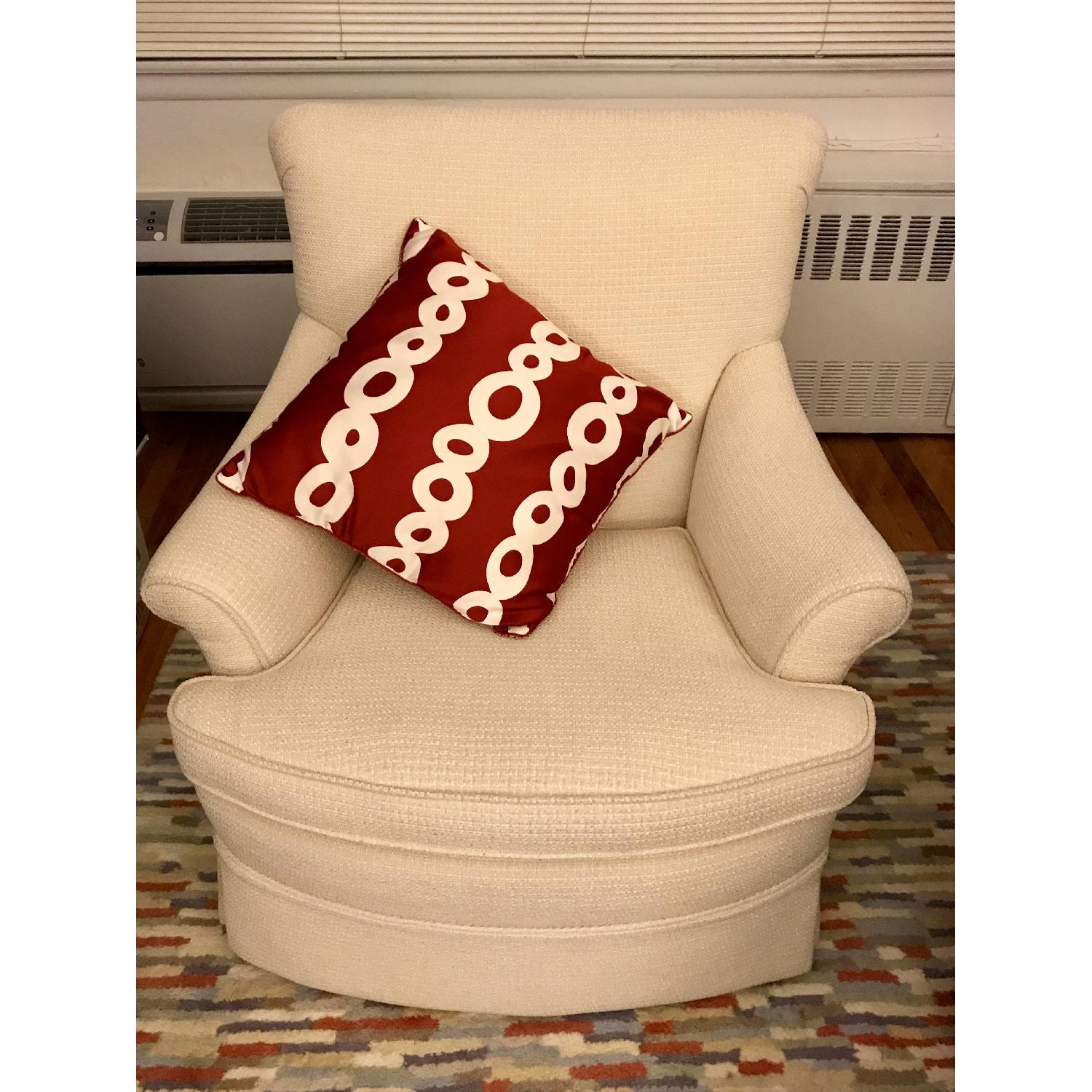 Neutral Fabric Accent Chair - image-5
