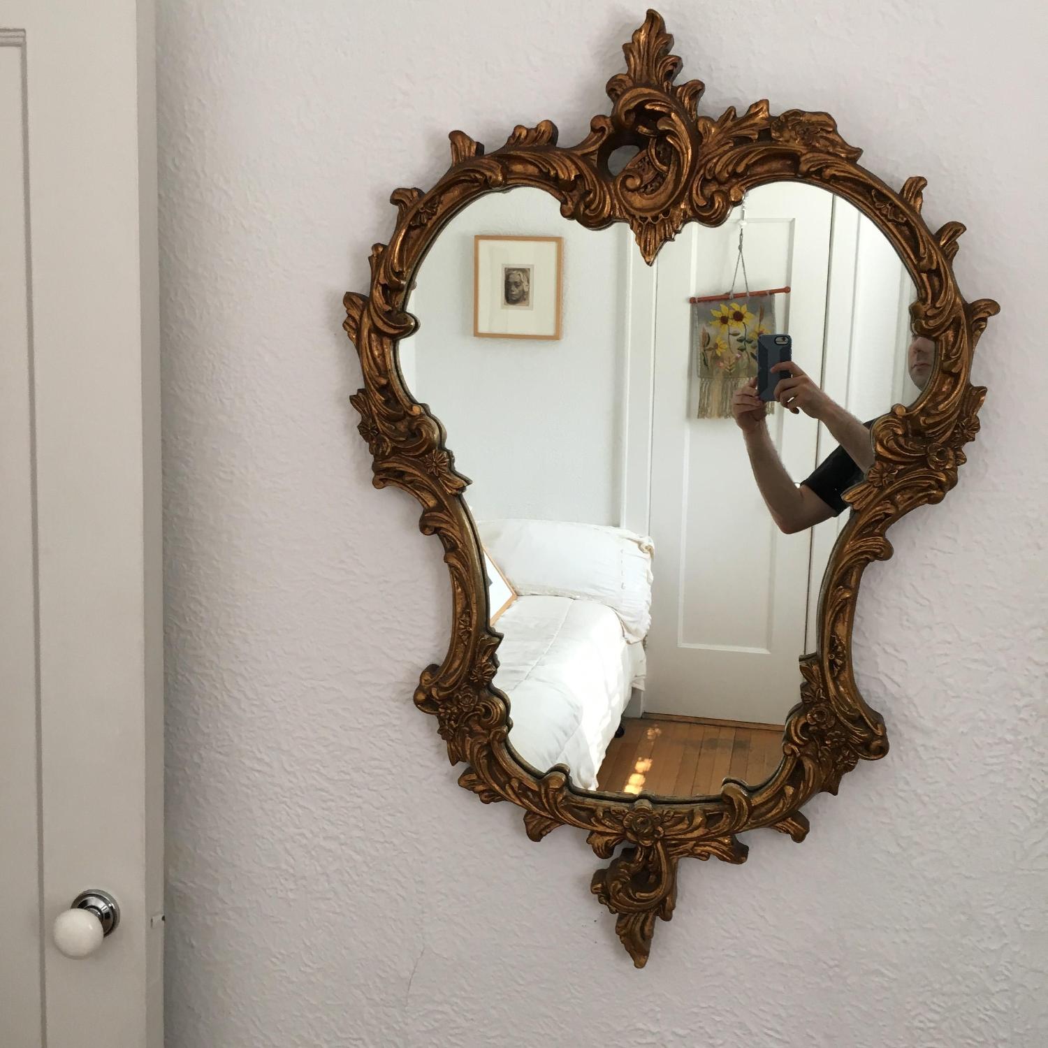Hollywood Regency Vintage Gold Gilt Mirror - image-1