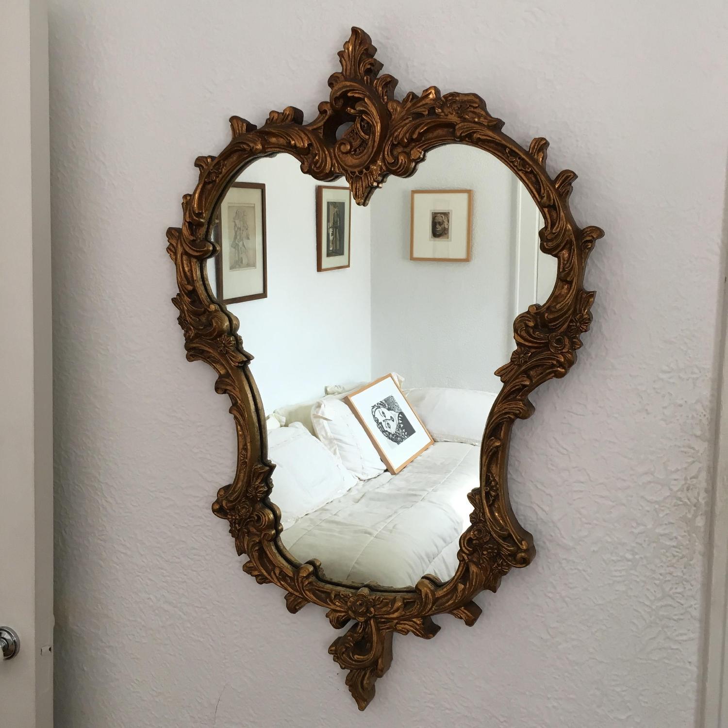 Hollywood Regency Vintage Gold Gilt Mirror - image-2