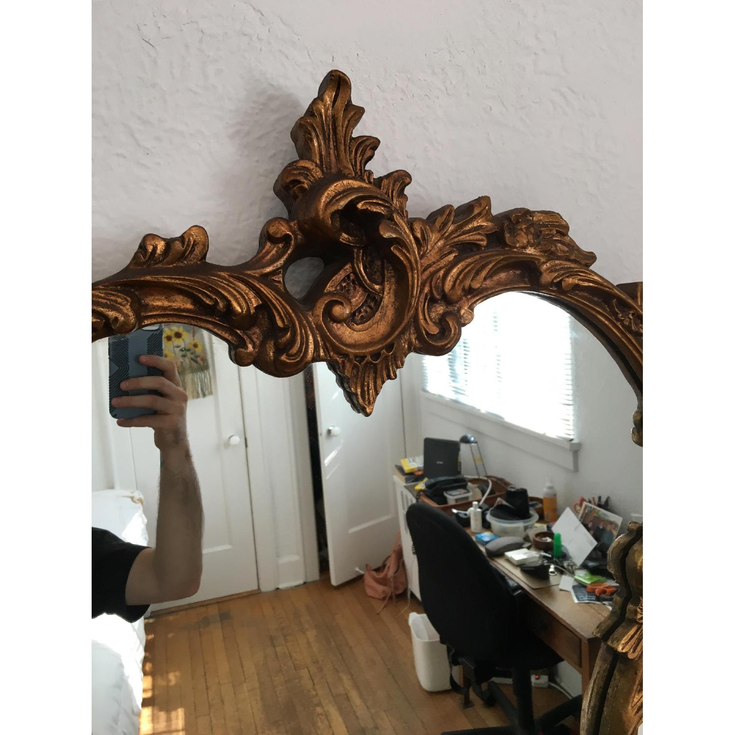 Hollywood Regency Vintage Gold Gilt Mirror - image-4