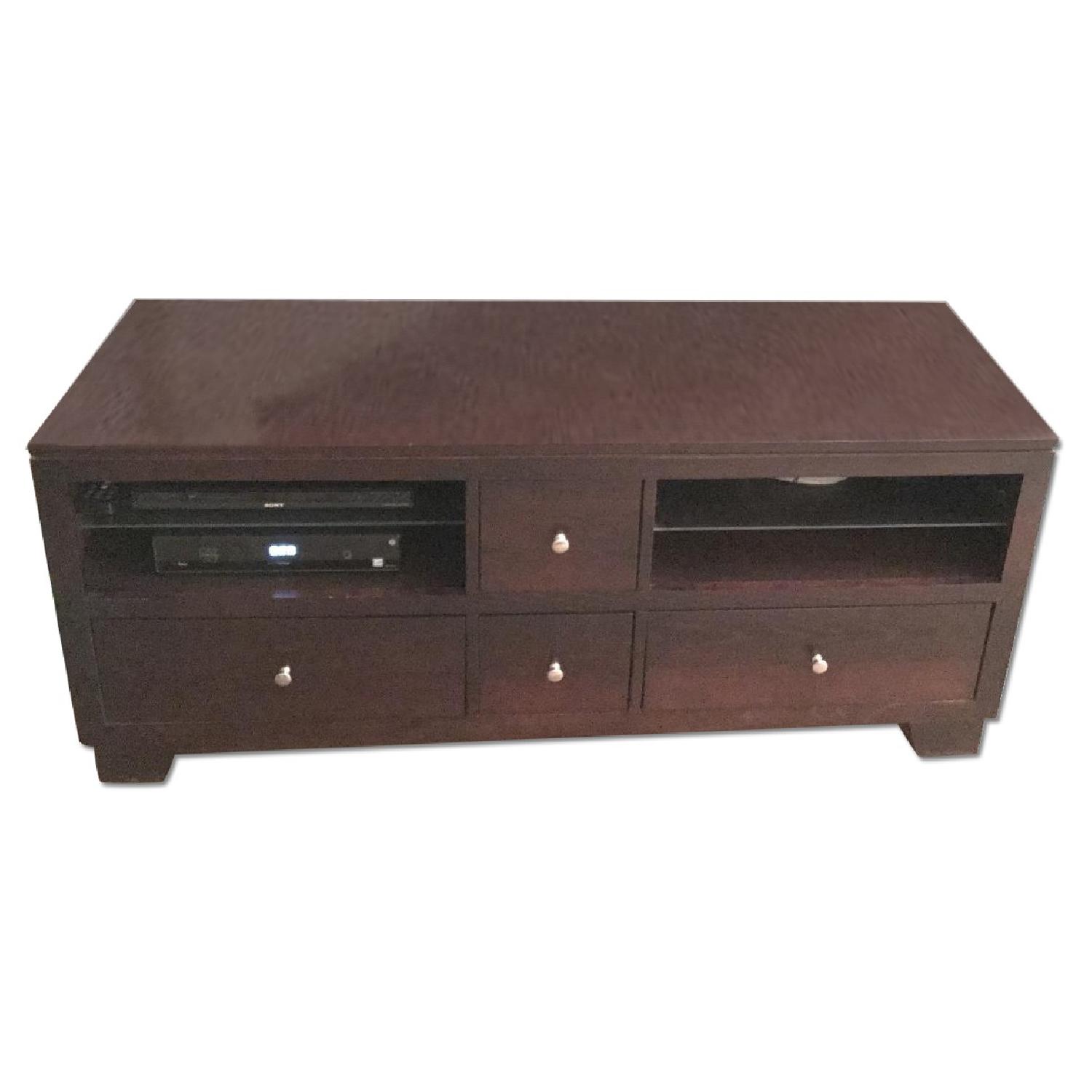 Brown Wood Media Stand - image-0