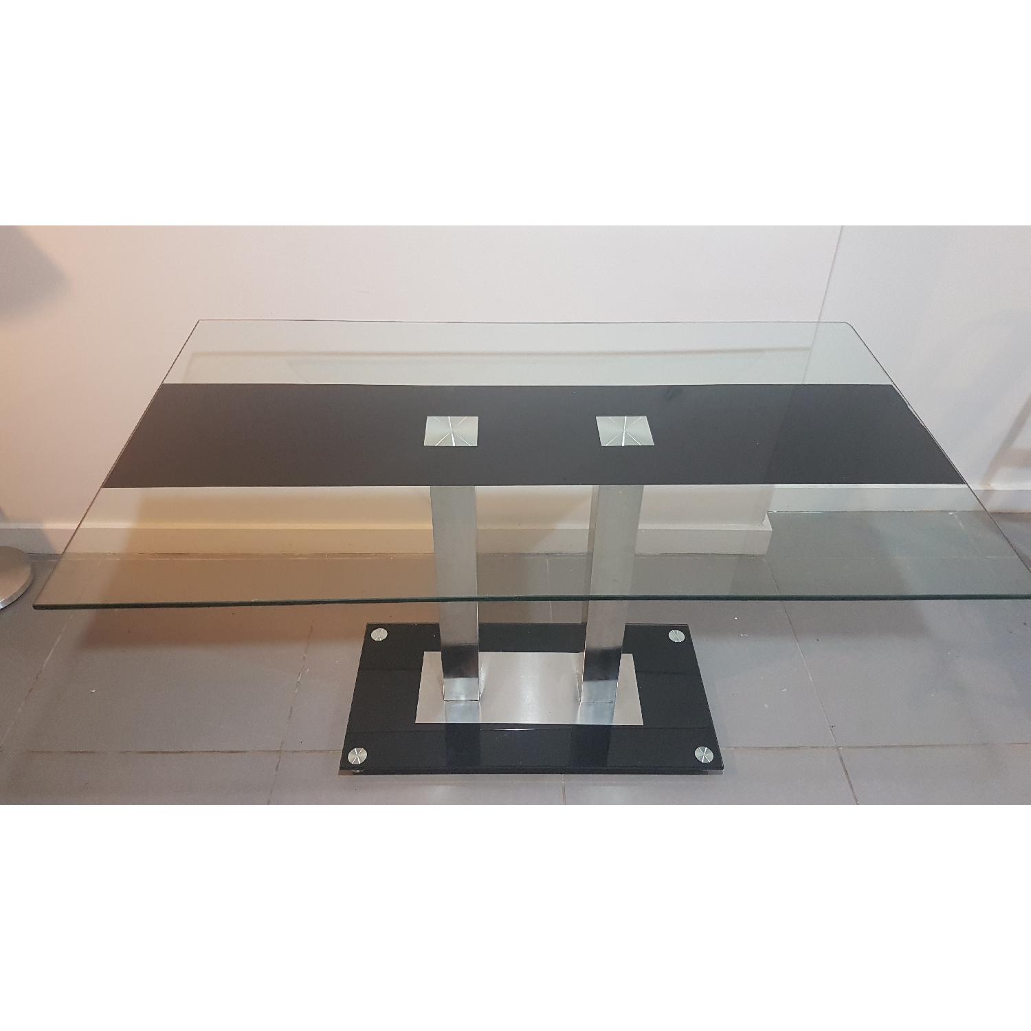 Modern Line Furniture Glass Dining Table w/ 4 Chairs - image-1