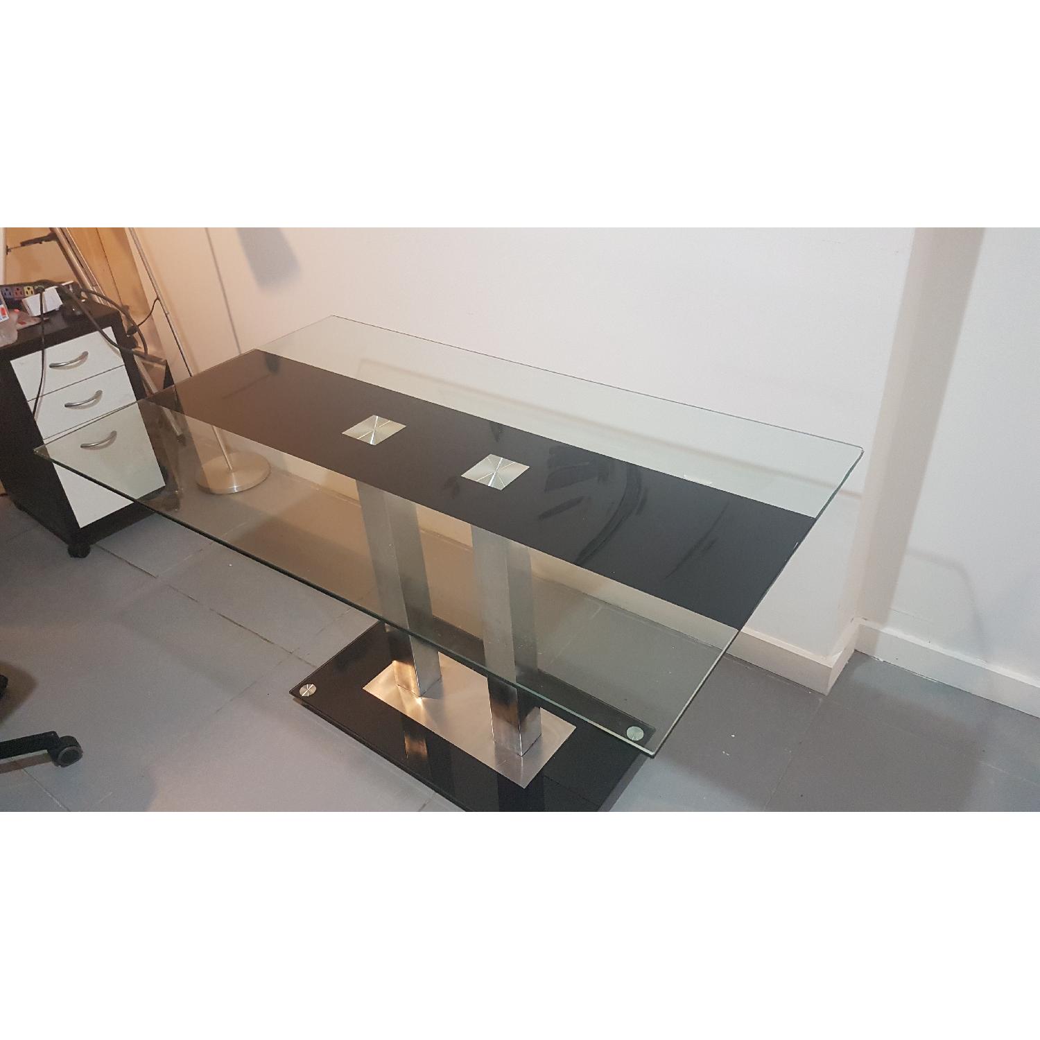 Modern Line Furniture Glass Dining Table w/ 4 Chairs - image-2