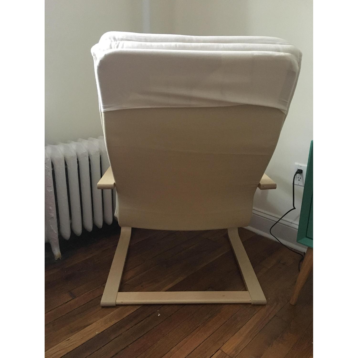 Ikea Poang Birch Veneer Armchair w/ Cream Cushion - image-3