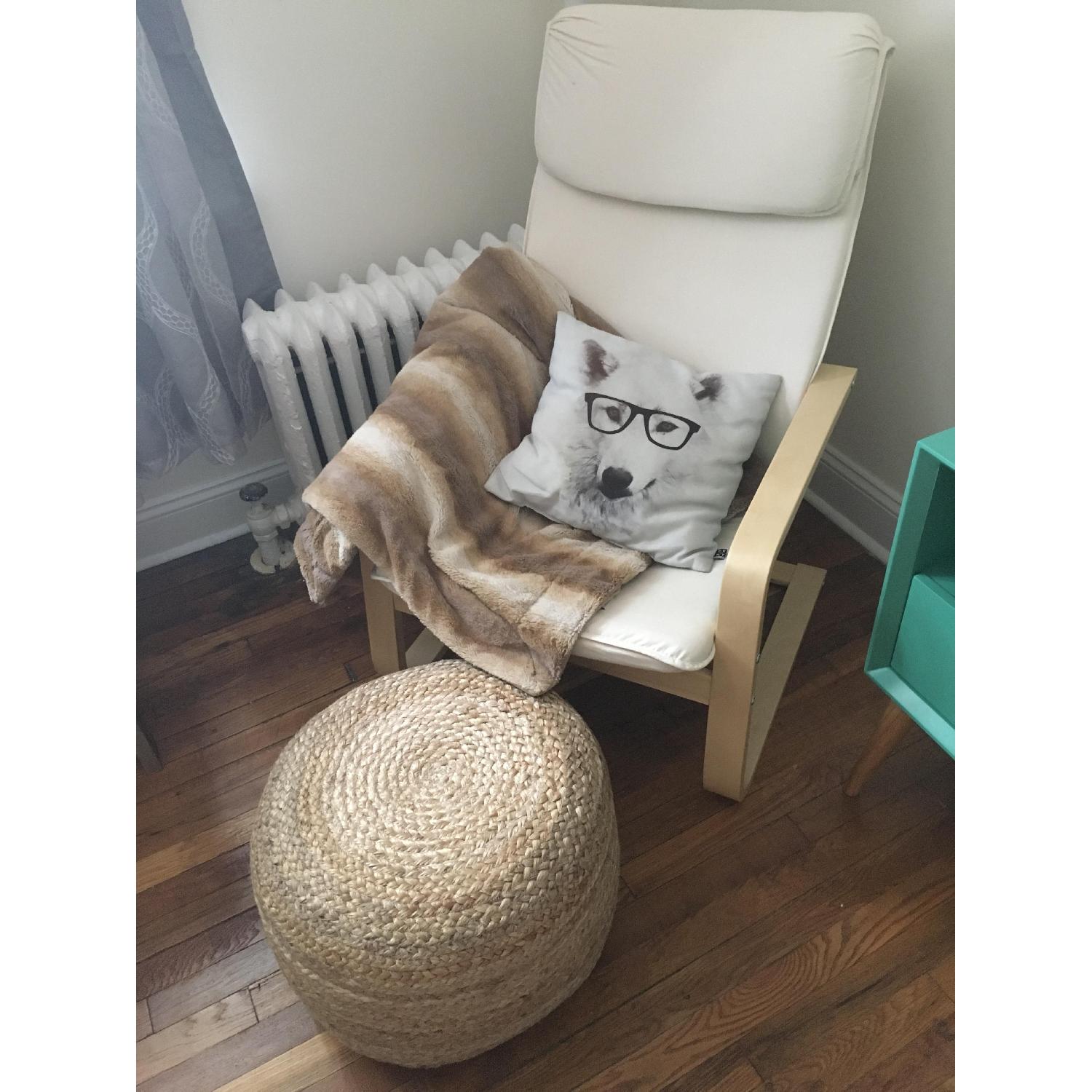 Ikea Poang Birch Veneer Armchair w/ Cream Cushion - image-5