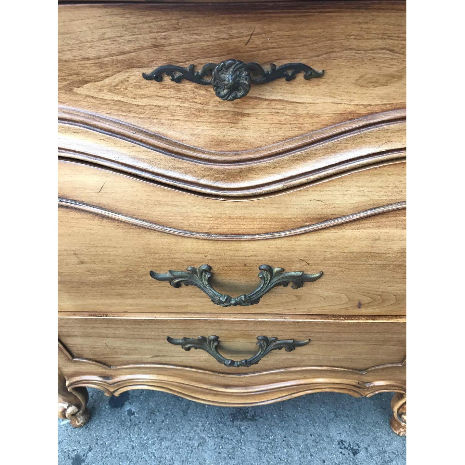 Vintage 1970s French Bombe Nightstands w/ Protection Glass - image-3