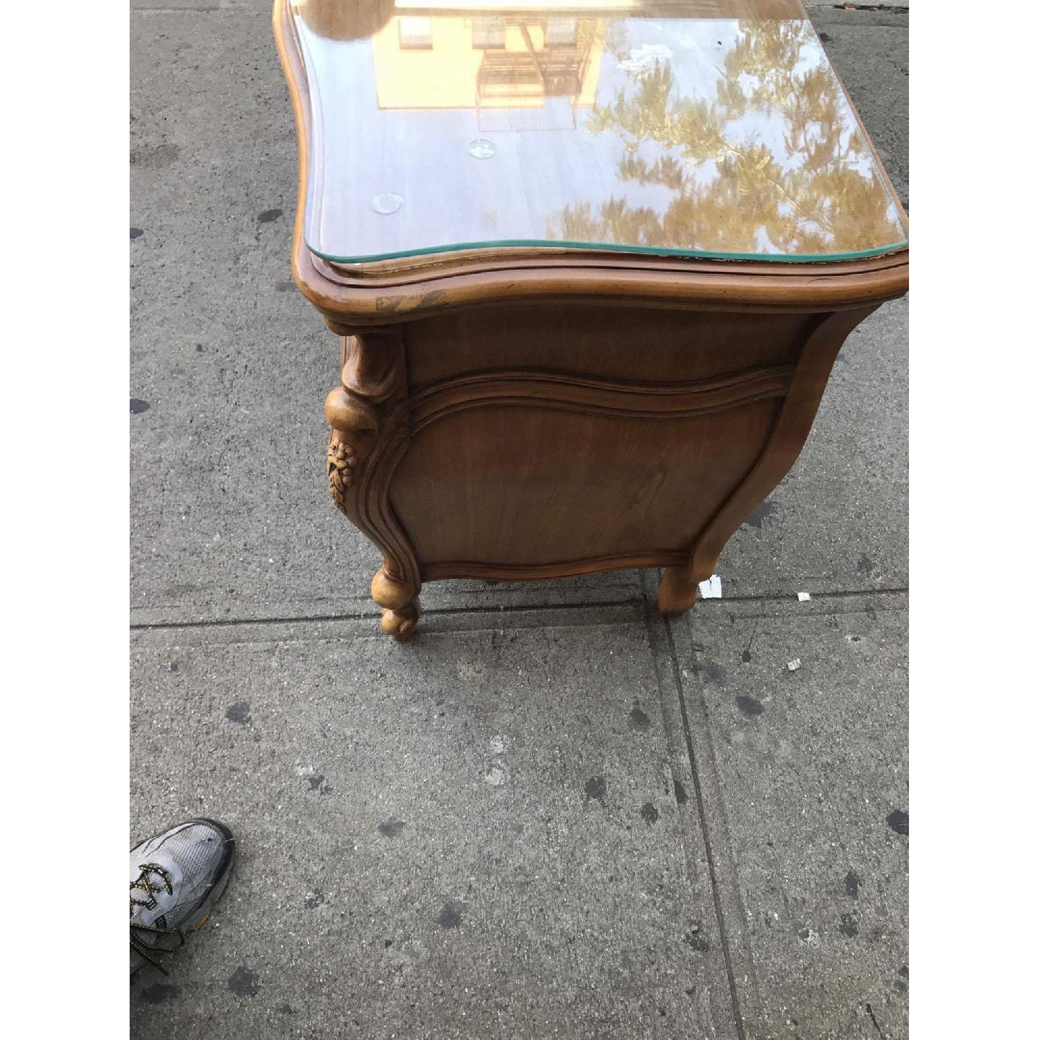Vintage 1970s French Bombe Nightstands w/ Protection Glass - image-6