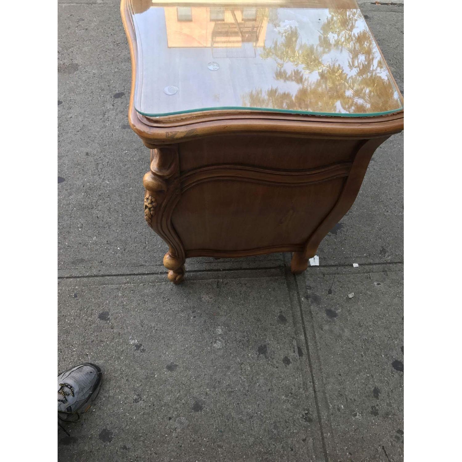 Vintage 1970s French Bombe Nightstands w/ Protection Glass - image-8