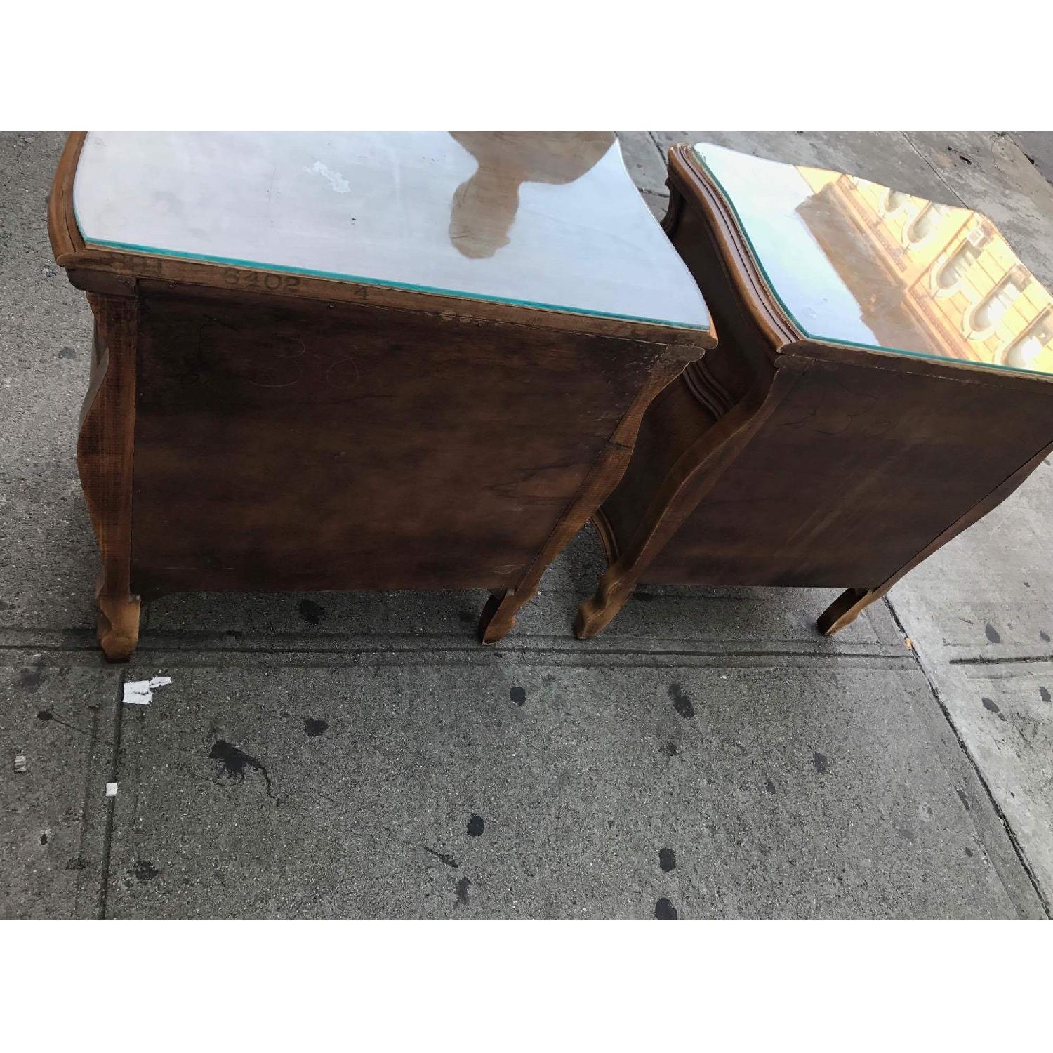 Vintage 1970s French Bombe Nightstands w/ Protection Glass - image-15