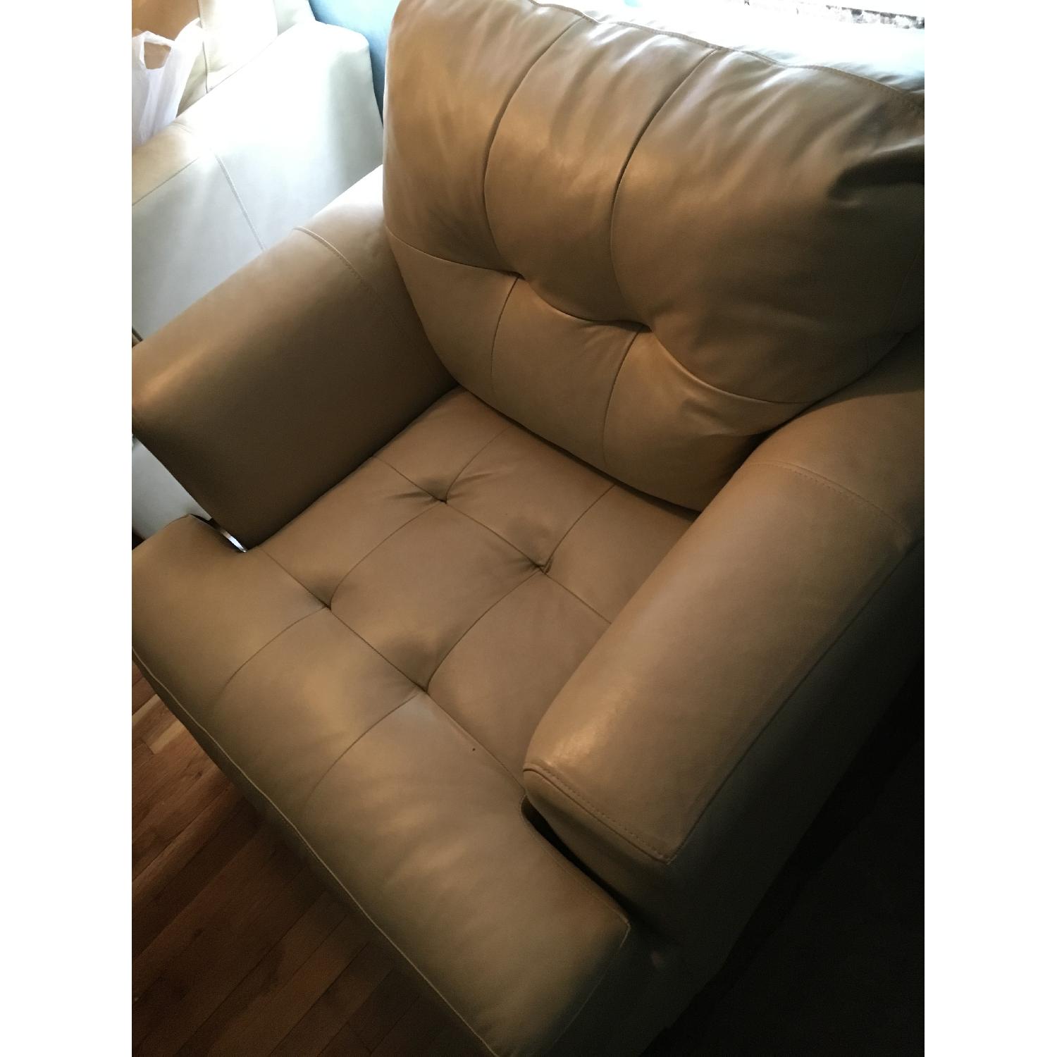 Leather Tufted Sofa + 2 Side Chairs - image-5