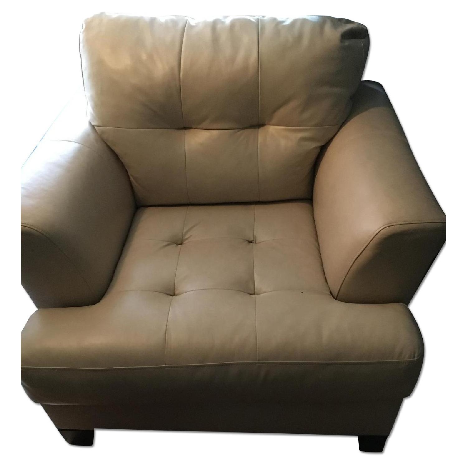 Leather Tufted Sofa + 2 Side Chairs - image-6