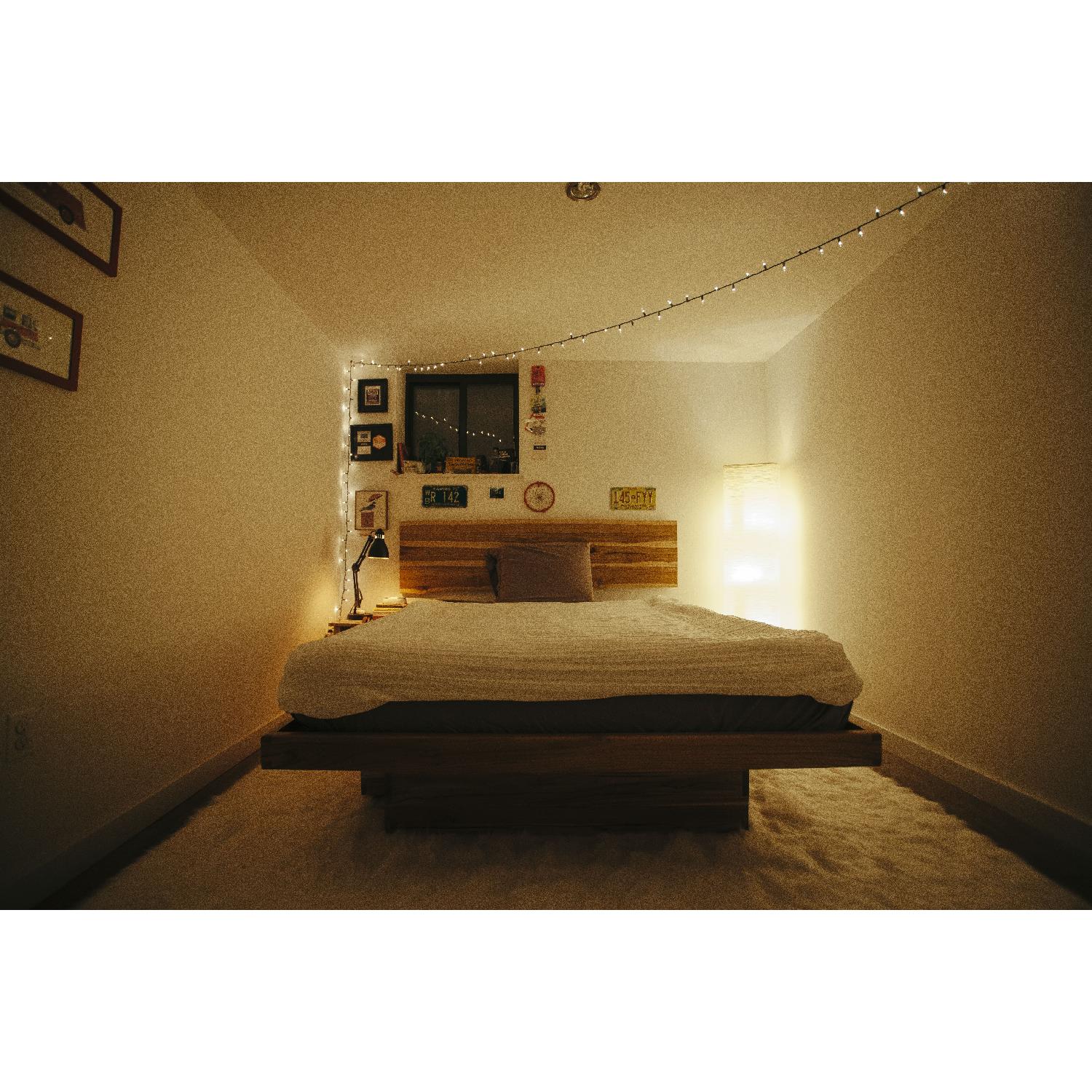 From The Source Wood Floating Bed w/ Headboard - image-1