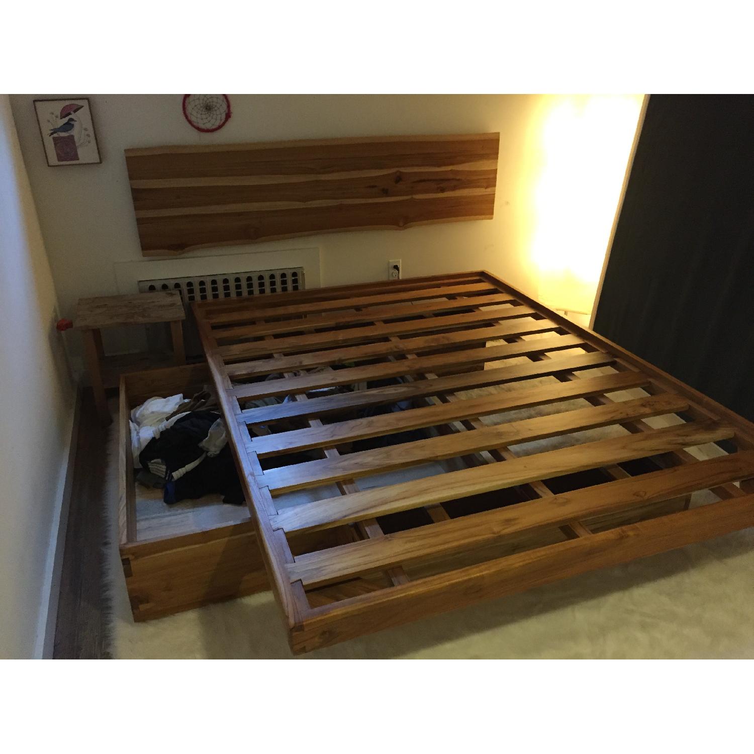 From The Source Wood Floating Bed w/ Headboard - image-3
