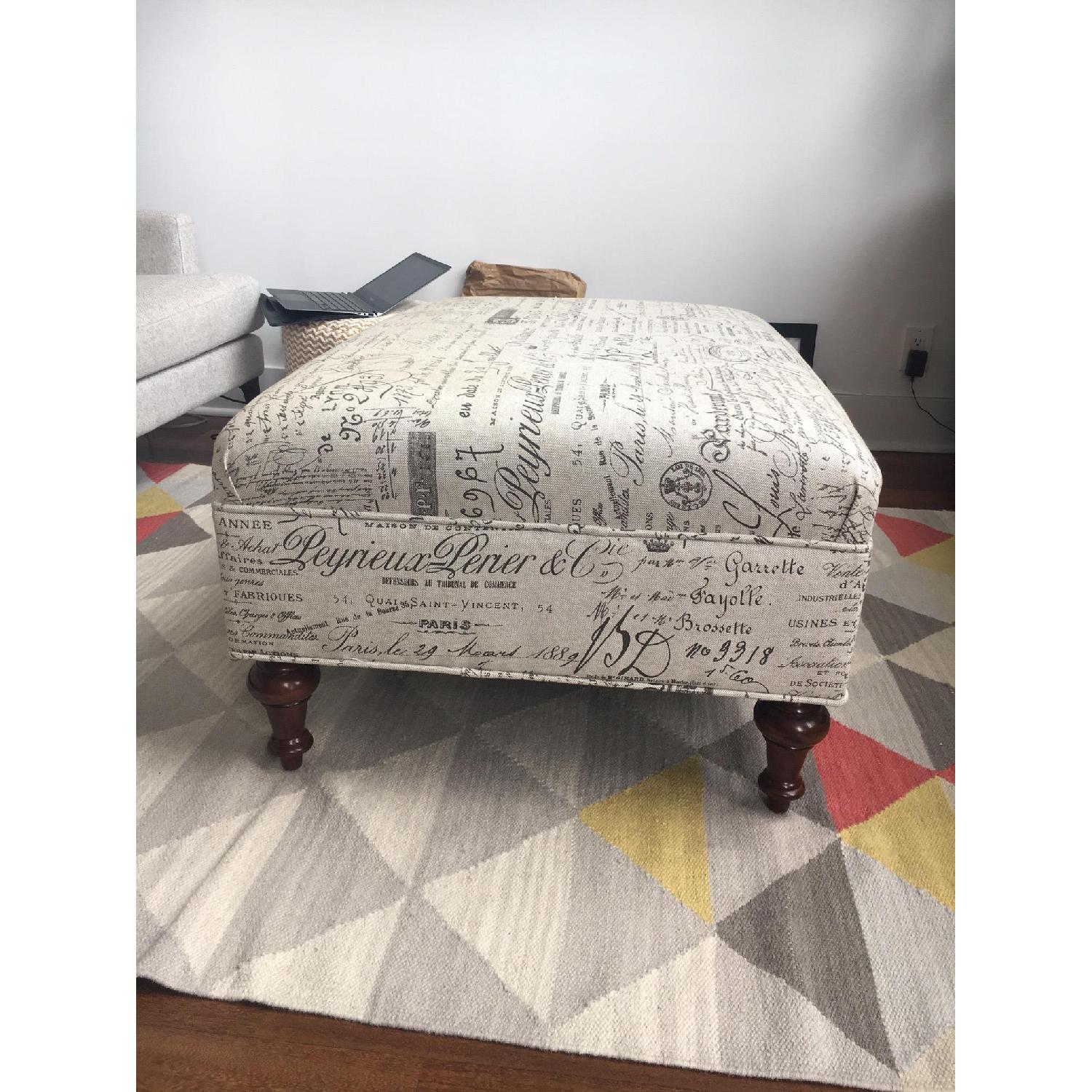 Ballard Designs Fabric Ottoman - image-2