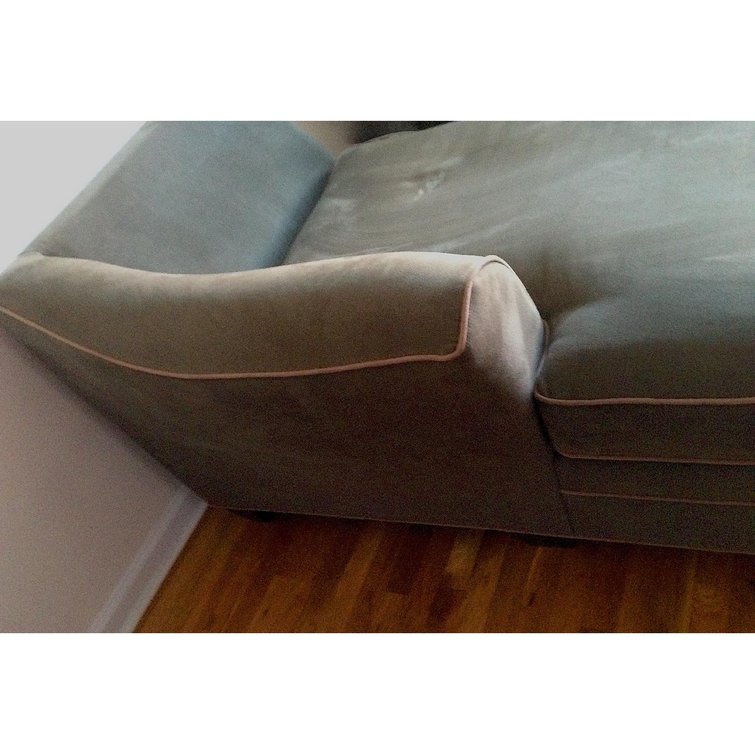 Raymour & Flanigan Espresso Microfiber Chaise Lounge w/ Pillows - image-2