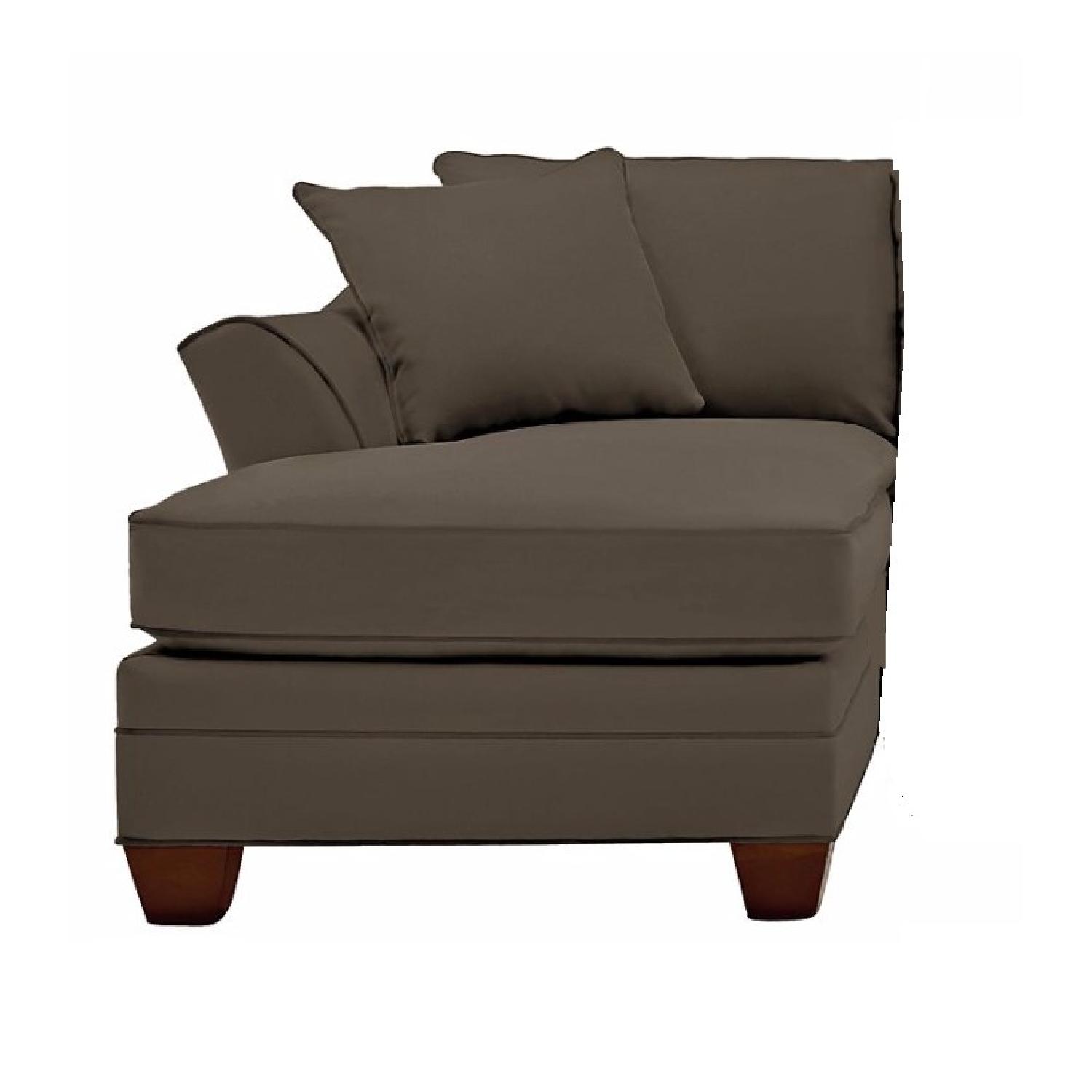 Raymour & Flanigan Espresso Microfiber Chaise Lounge w/ Pillows - image-7