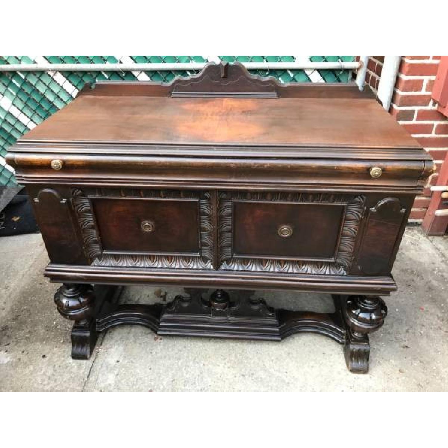 Vintage Carved Wood Sideboard - image-1