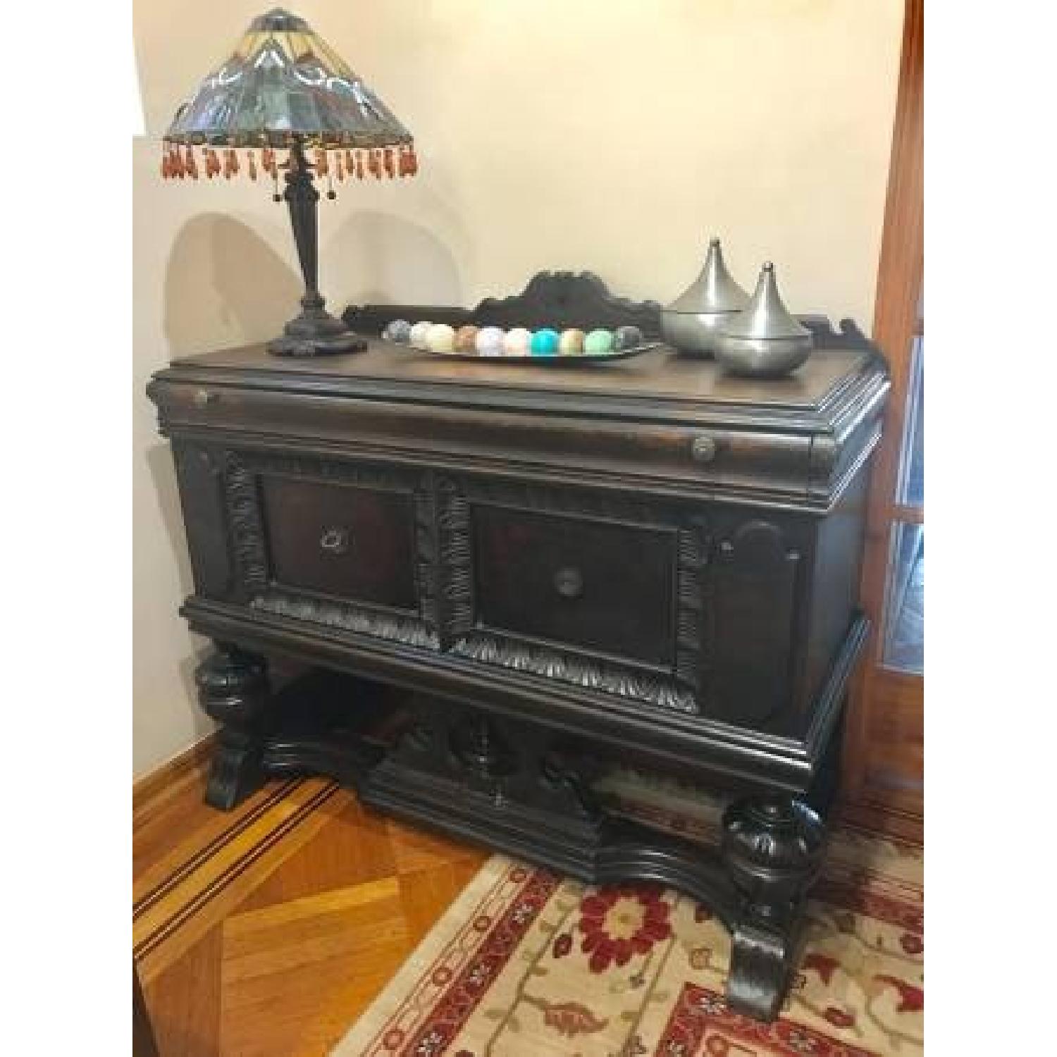 Vintage Carved Wood Sideboard - image-7