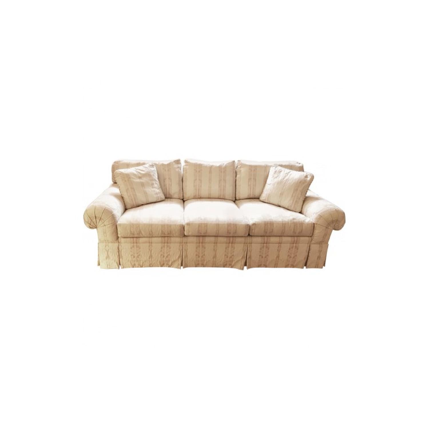 Custom Three-Seat Damask Sofa - image-1