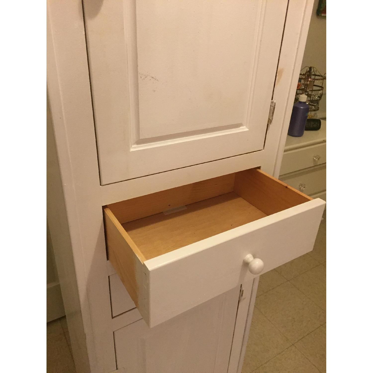 Tall White Wood Cabinet - image-4