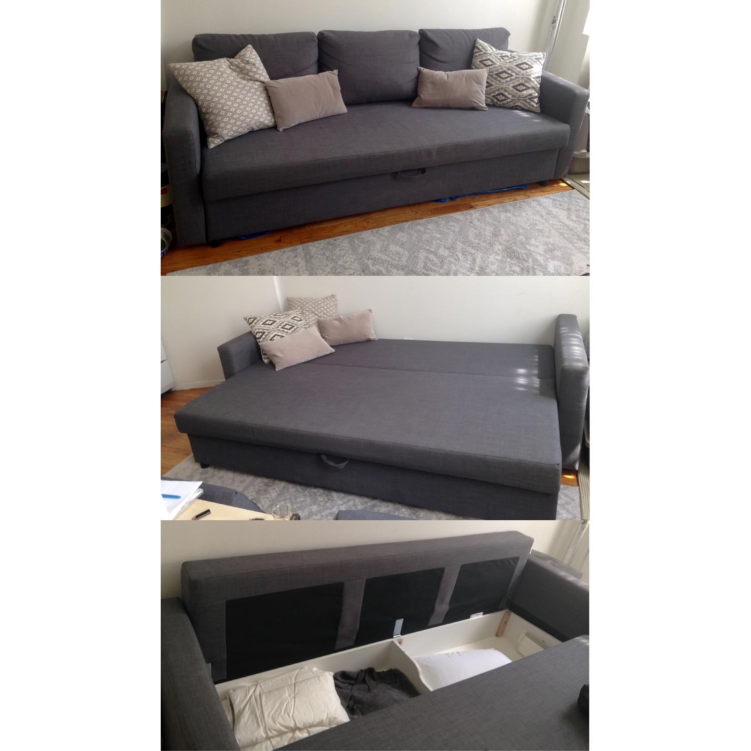 Ikea Dark Gray Sleeper Sofa - image-1