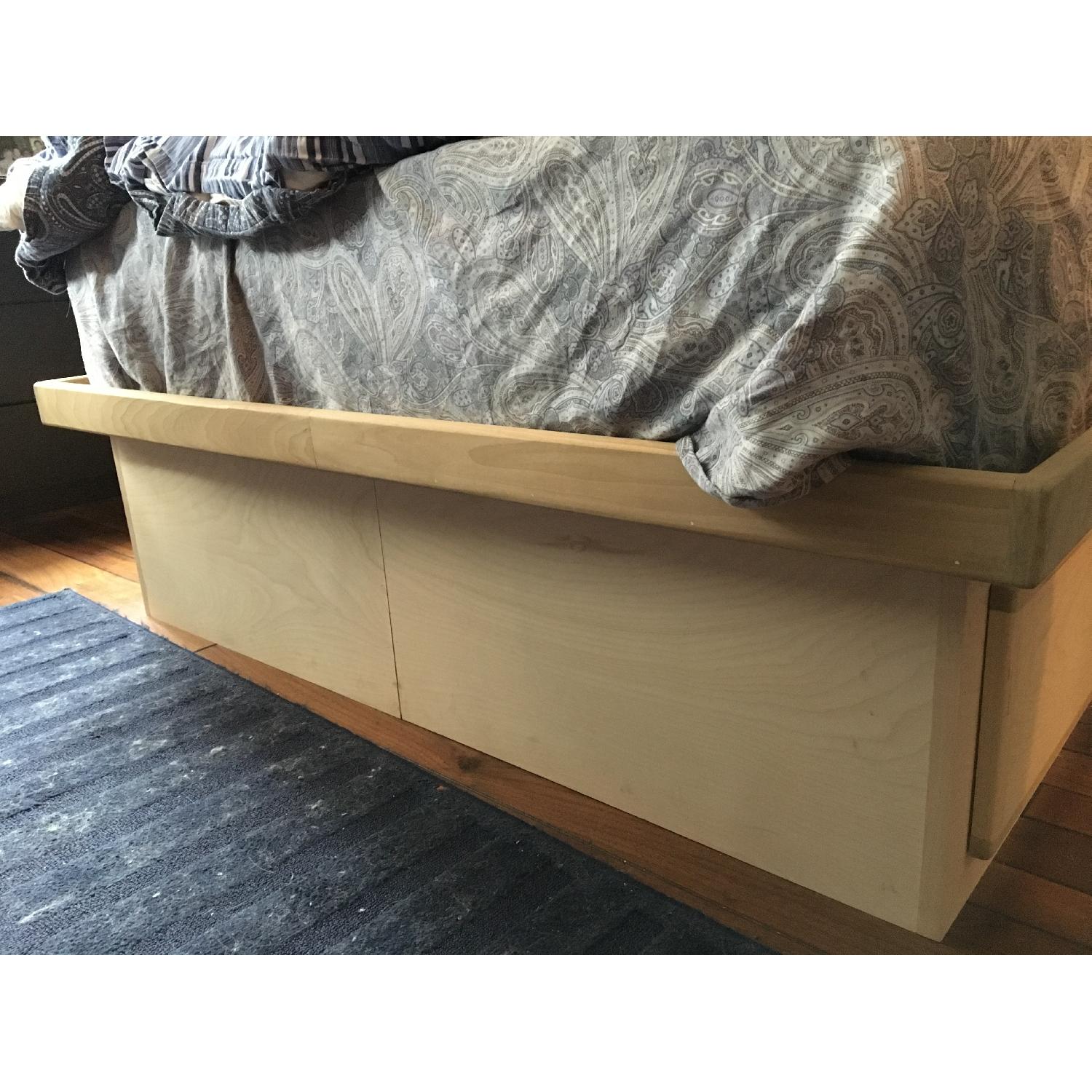 Custom Built Birch Wood Full Size 4-Drawer Storage Bed - image-4