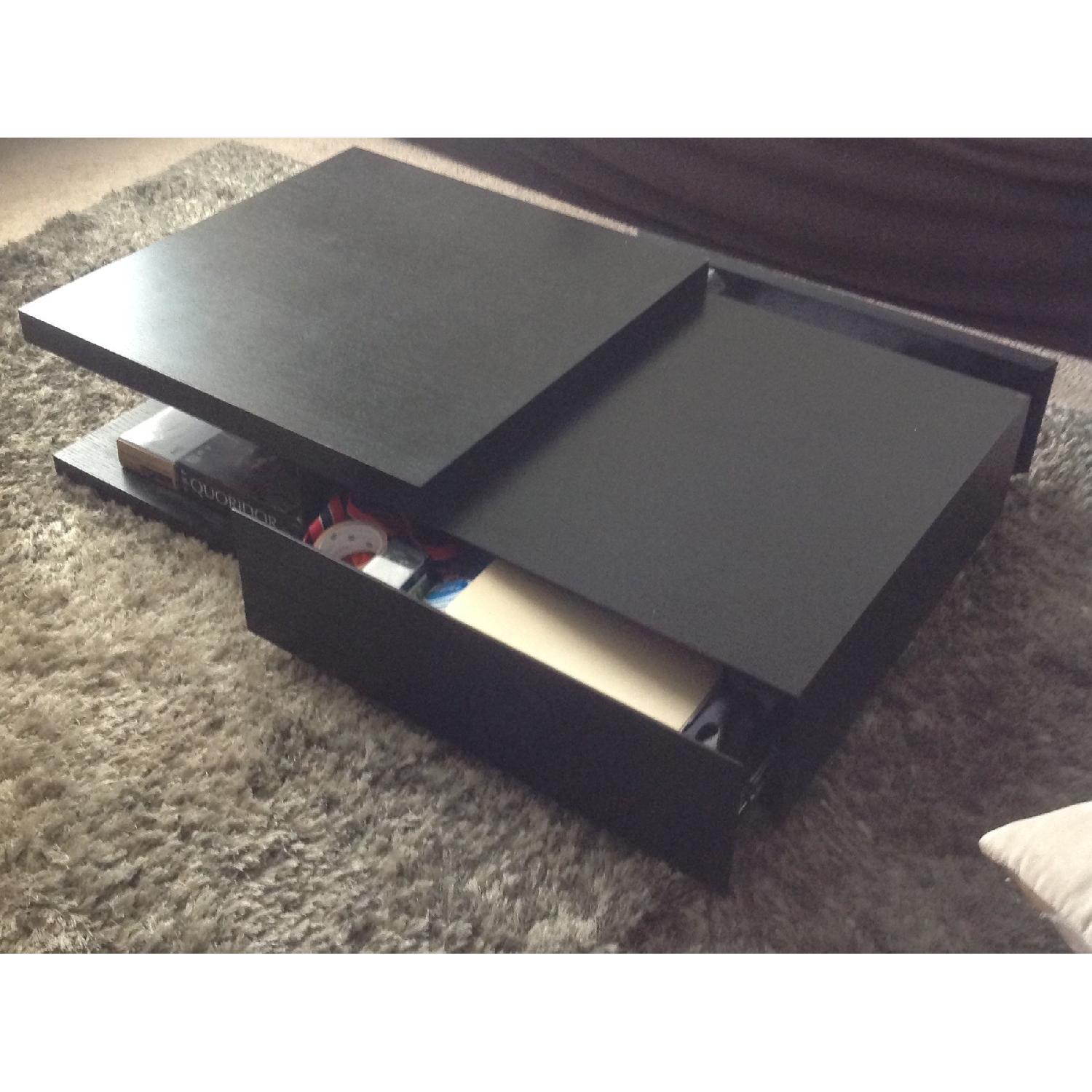 Black Coffee Table w/ Storage - image-1