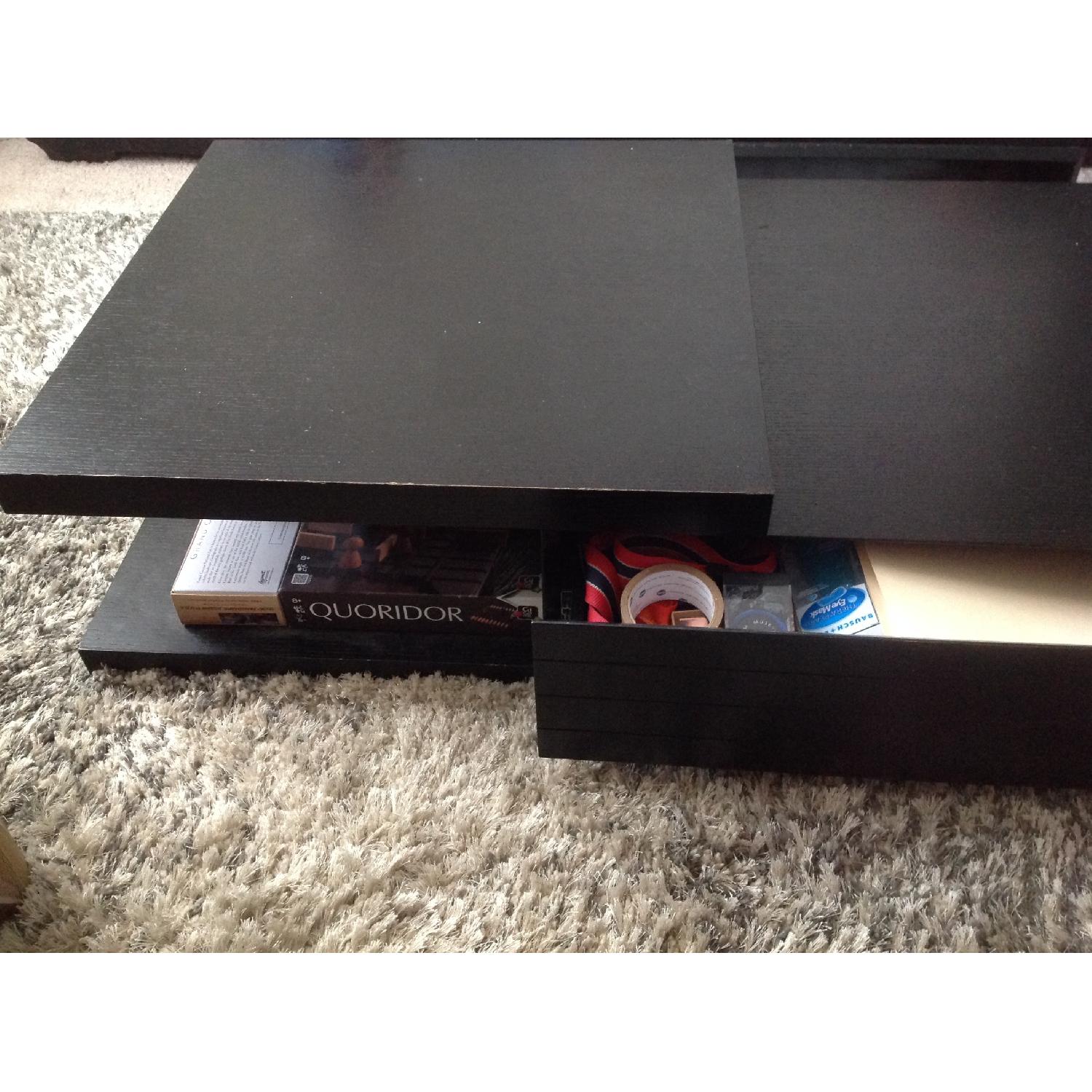 Black Coffee Table w/ Storage - image-4