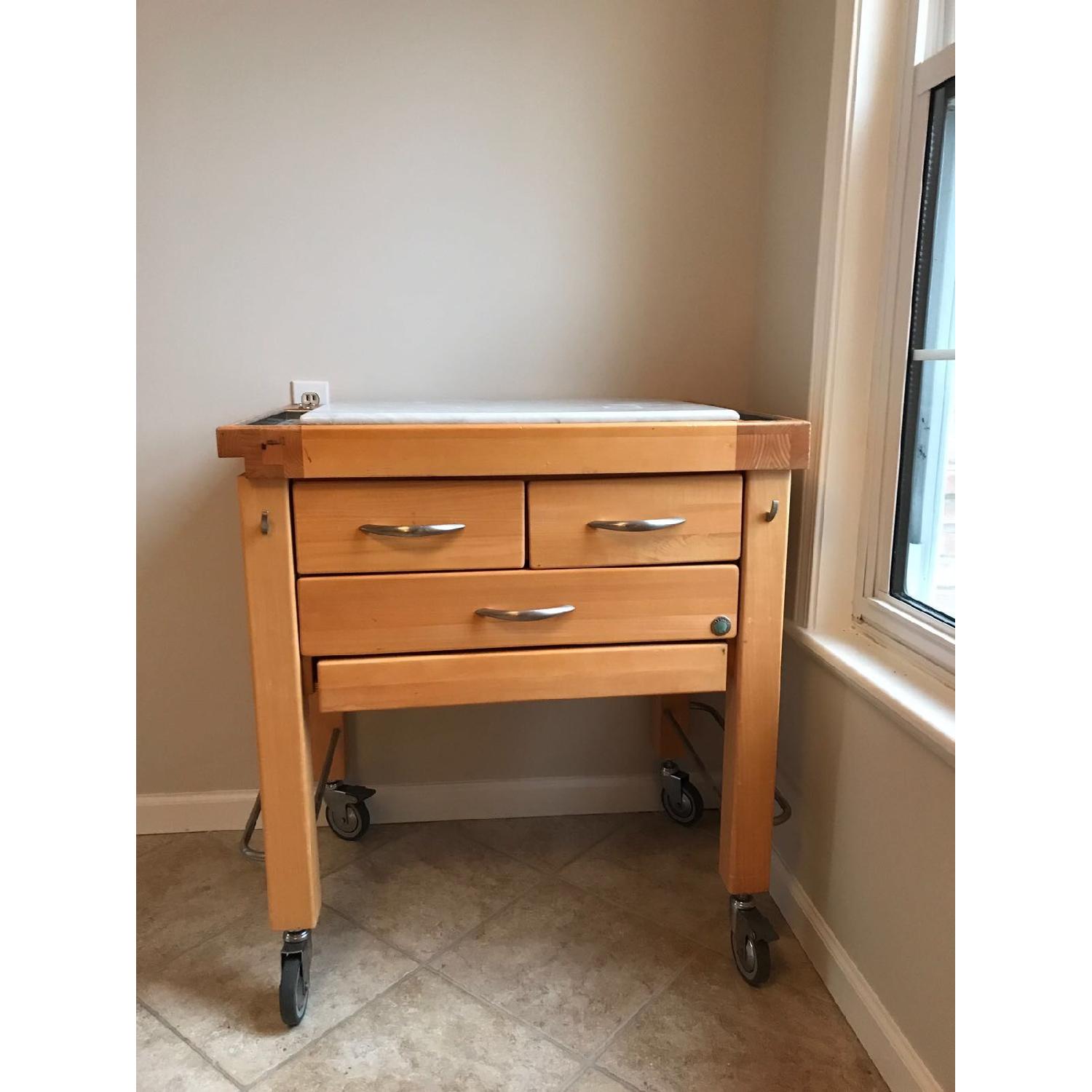 Sur La Table Solid Wood & Marble Butcher Block - image-1