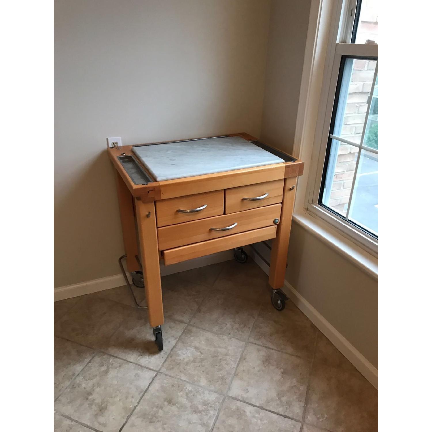 Sur La Table Solid Wood & Marble Butcher Block - image-3