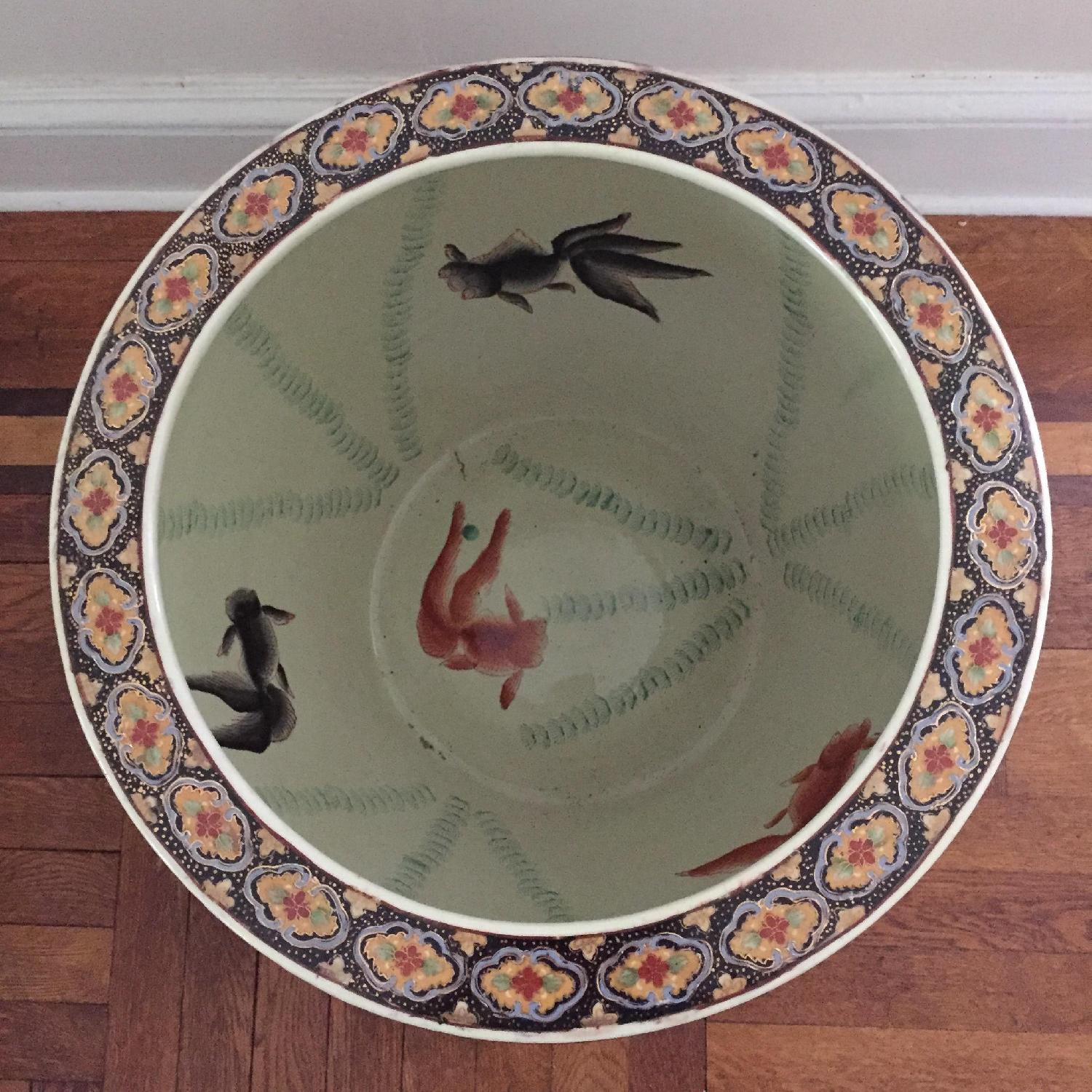 Hand Painted Porcelain Fishbowl Planter - image-1