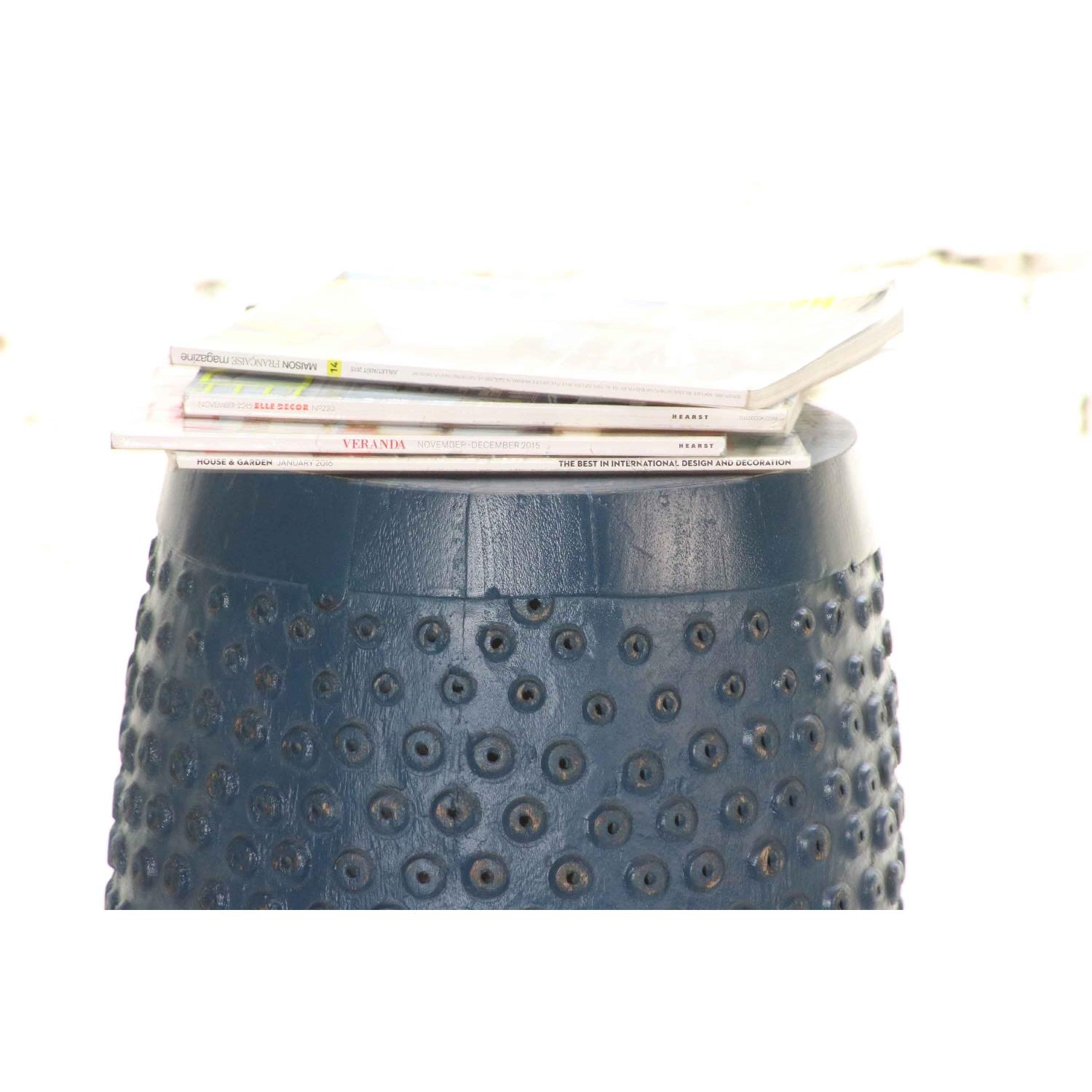 Estancia Wooden Palka Dots Accent Stool - Thumbnail 4