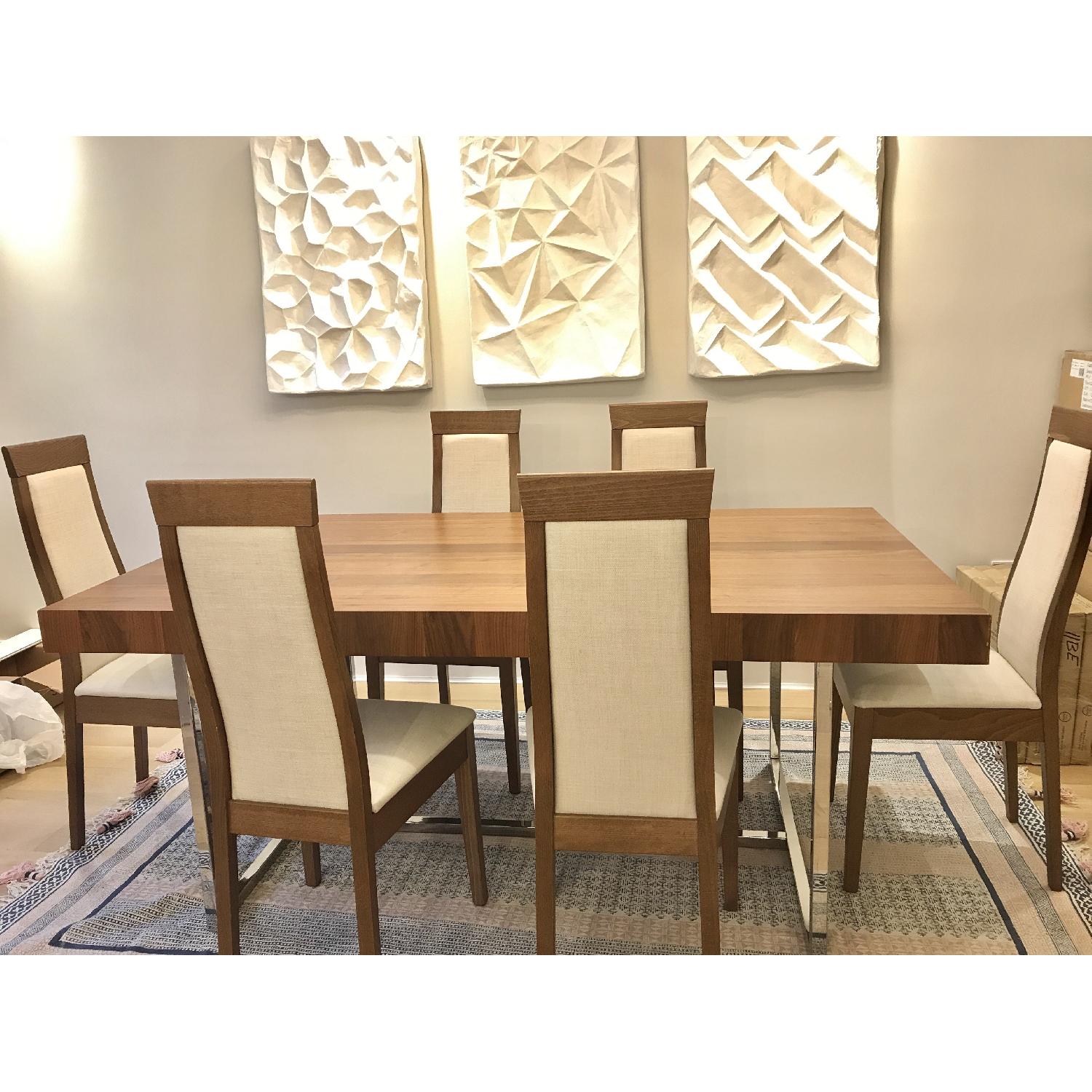 Calligaris Wood & Off-White Dining Chairs - image-2
