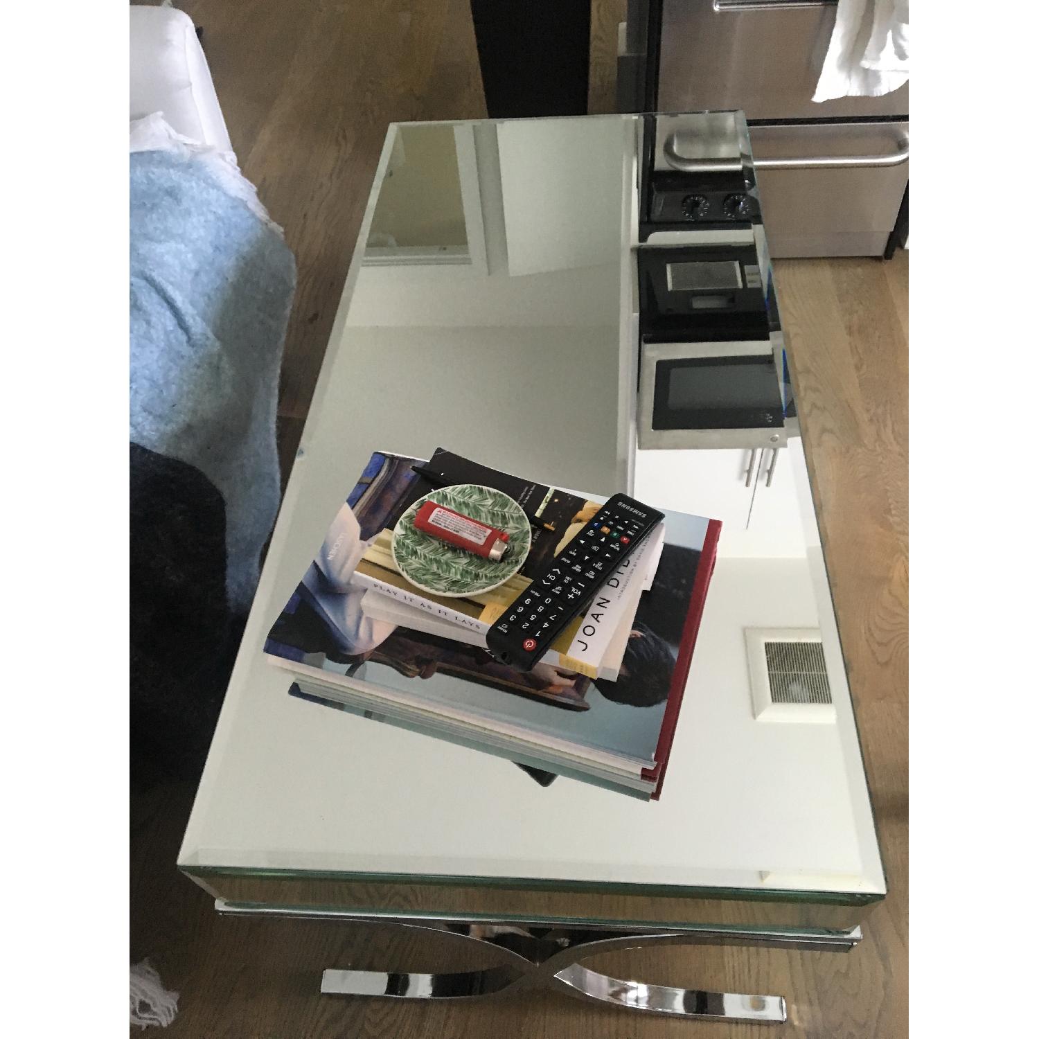 Target Acme Silver Chrome Mirror Coffee Table - image-3
