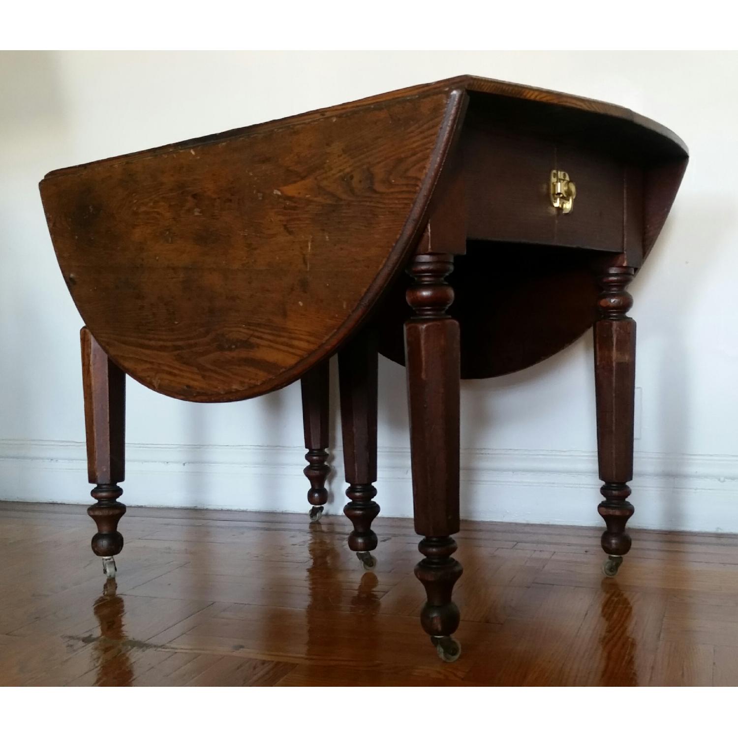 Antique French Leaf Drop Table - image-1