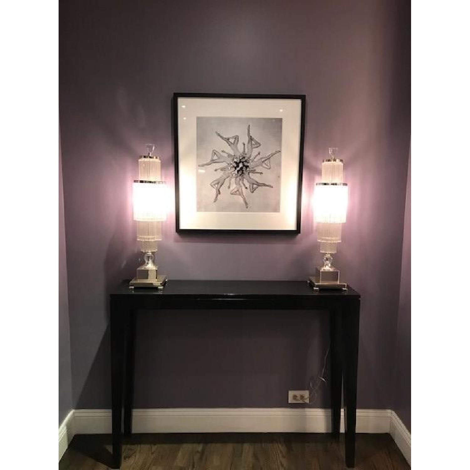 Horchow Silver & Crystal Art Deco Style Lamps - image-4