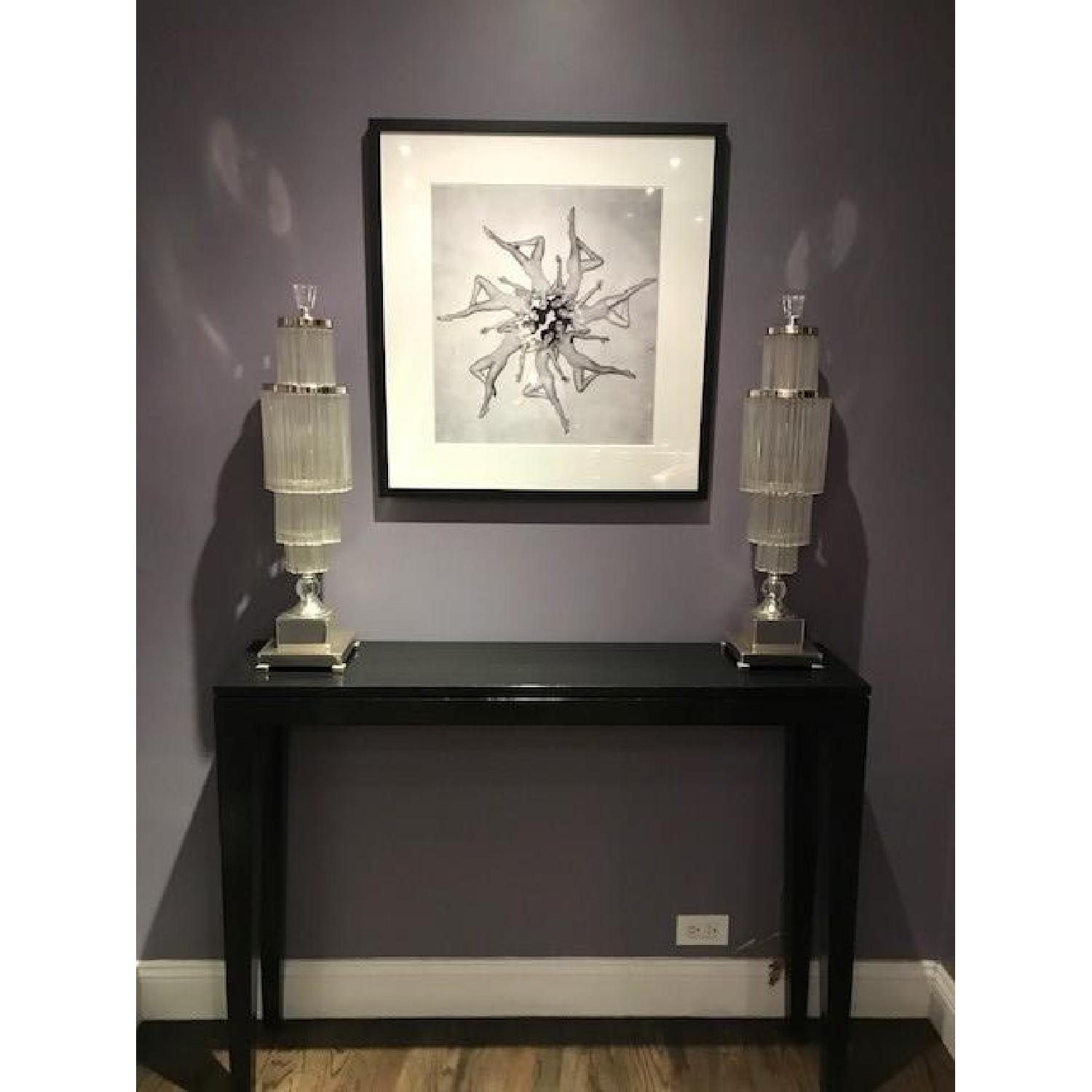 Horchow Silver & Crystal Art Deco Style Lamps - image-5