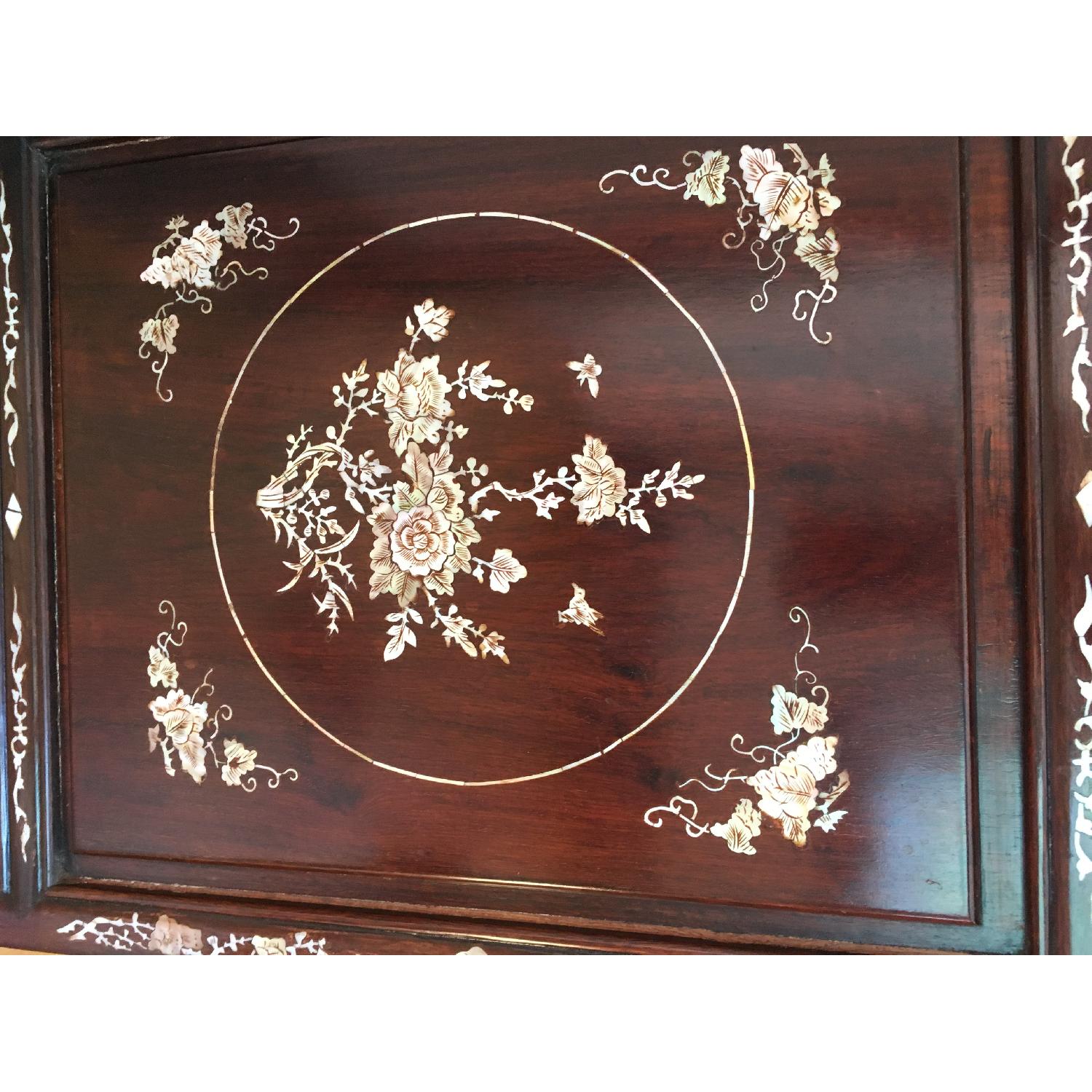 Antique Mother of Pearl Rosewood Chinese Curio Cabinet - image-3