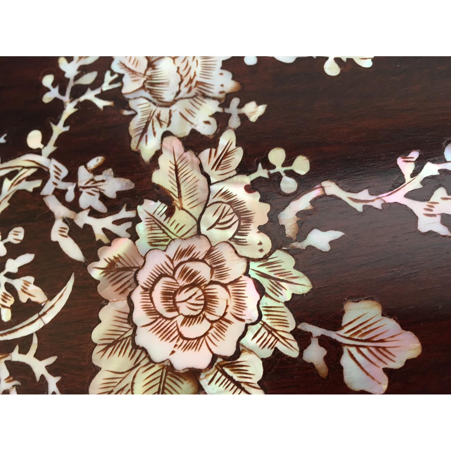 Antique Mother of Pearl Rosewood Chinese Curio Cabinet - image-4