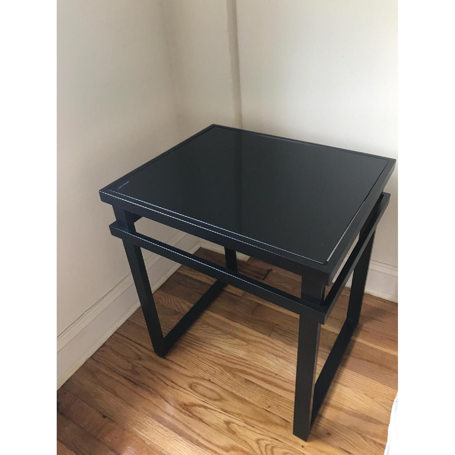 Ashley's Black Tempered Glass Side Table - image-1